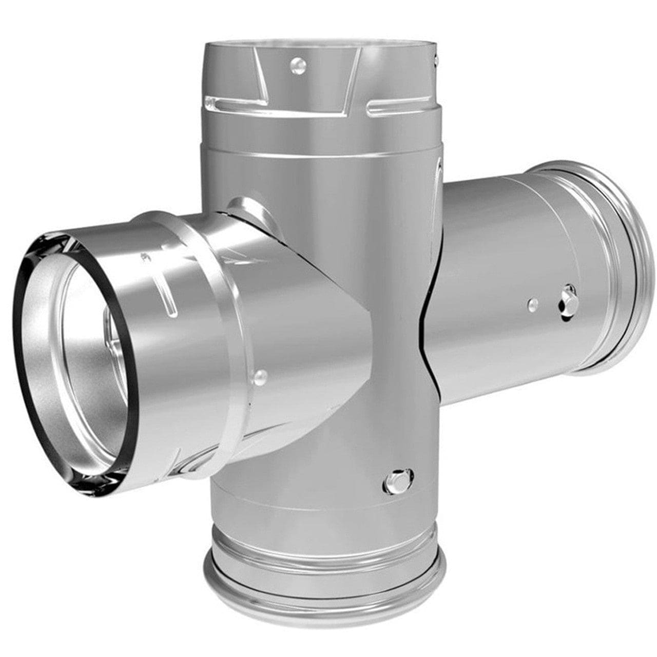 3 Pelletvent Pro Galvalume Double Tee Clean Out Tee Cap - High-Quality HVAC Venting Accessory for Wood Pellet Stoves & Boilers - Perfect for Home Heating Systems & Ventilation Installations