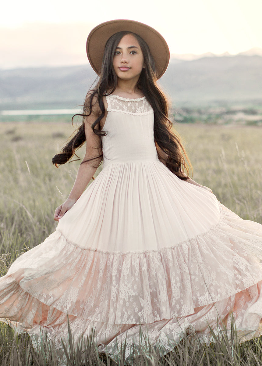 Elegant Catrin Dress in Ecru - Women's Boho Chic Linen Summer Dress for Beach, Wedding & Vacation