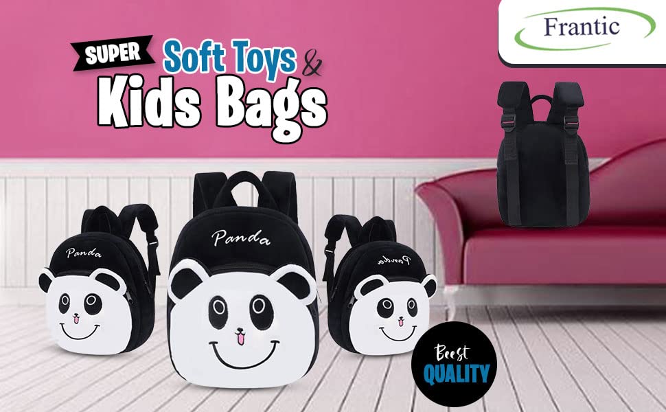 **Frantic Kids Plush School Backpack for Toddlers - Cute Preschool Bag for Boys & Girls (2-5 Years) - Perfect for School, Picnic & Travel**