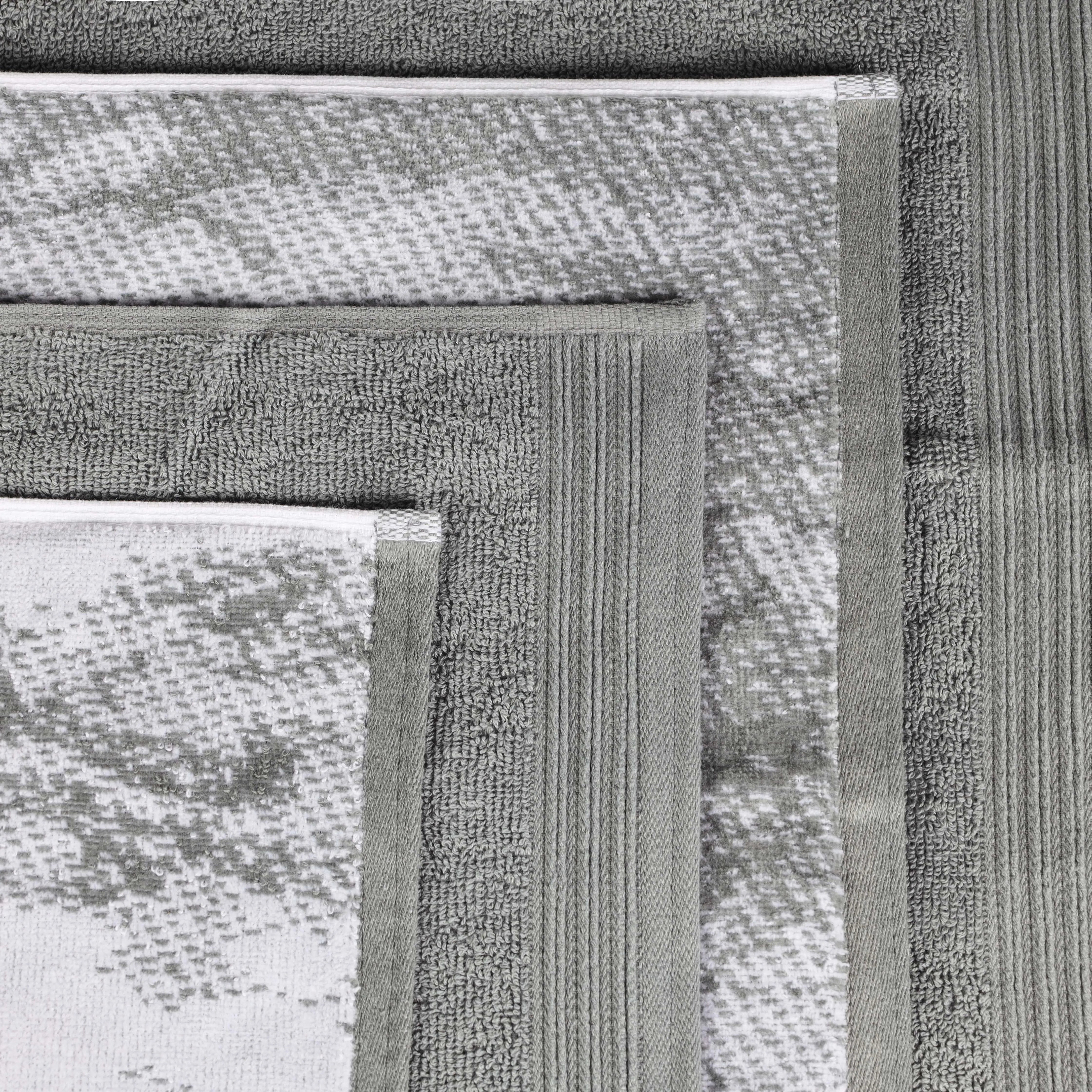 Premium Cotton Marble Jacquard Bath Towels Set of 4 - Ultra Soft & Absorbent Luxury Towels for Spa, Bathroom, and Beach Use