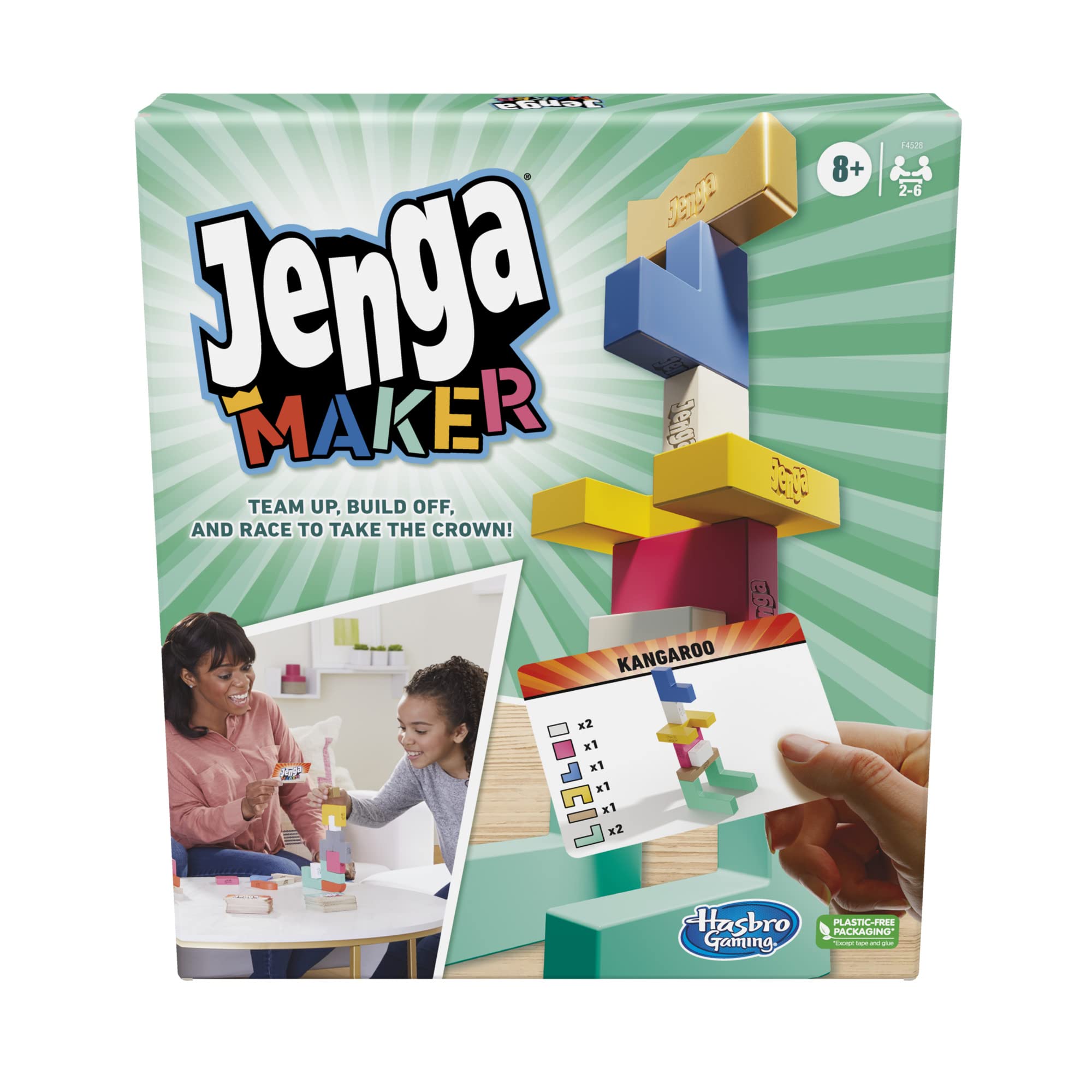 Hasbro Gaming Jenga Classic Wooden Block Stacking Tower Game for Kids & Adults - Fun Family Board Game for 2-6 Players Ages 8+ - Perfect for Parties, Game Nights & Indoor Activities