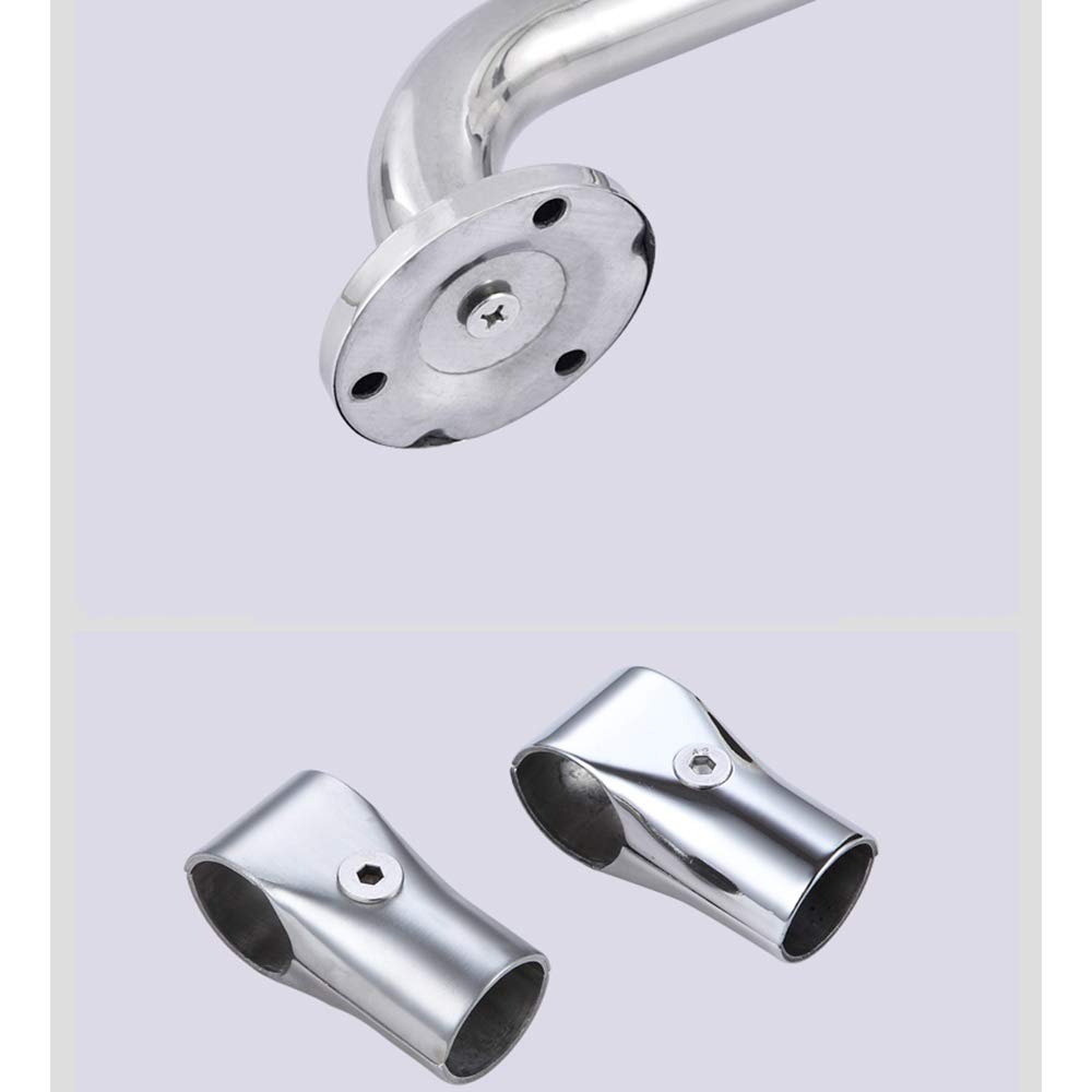 Stainless Steel U-Shaped Shower Grab Bar - Non-Slip Bathroom Safety Handrail for Elderly & Disabled - Brushed Nickel Floor-to-Wall Support (60x75cm) - Ideal for Toilet, Bathtub & Shower Safety Assistance