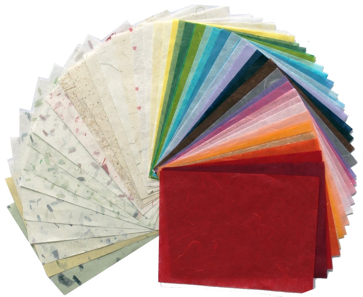 75 Mulberry Paper Sheets - Handmade Japanese Washi Tissue for Origami, Scrapbooking, Card Making & Decorative Arts