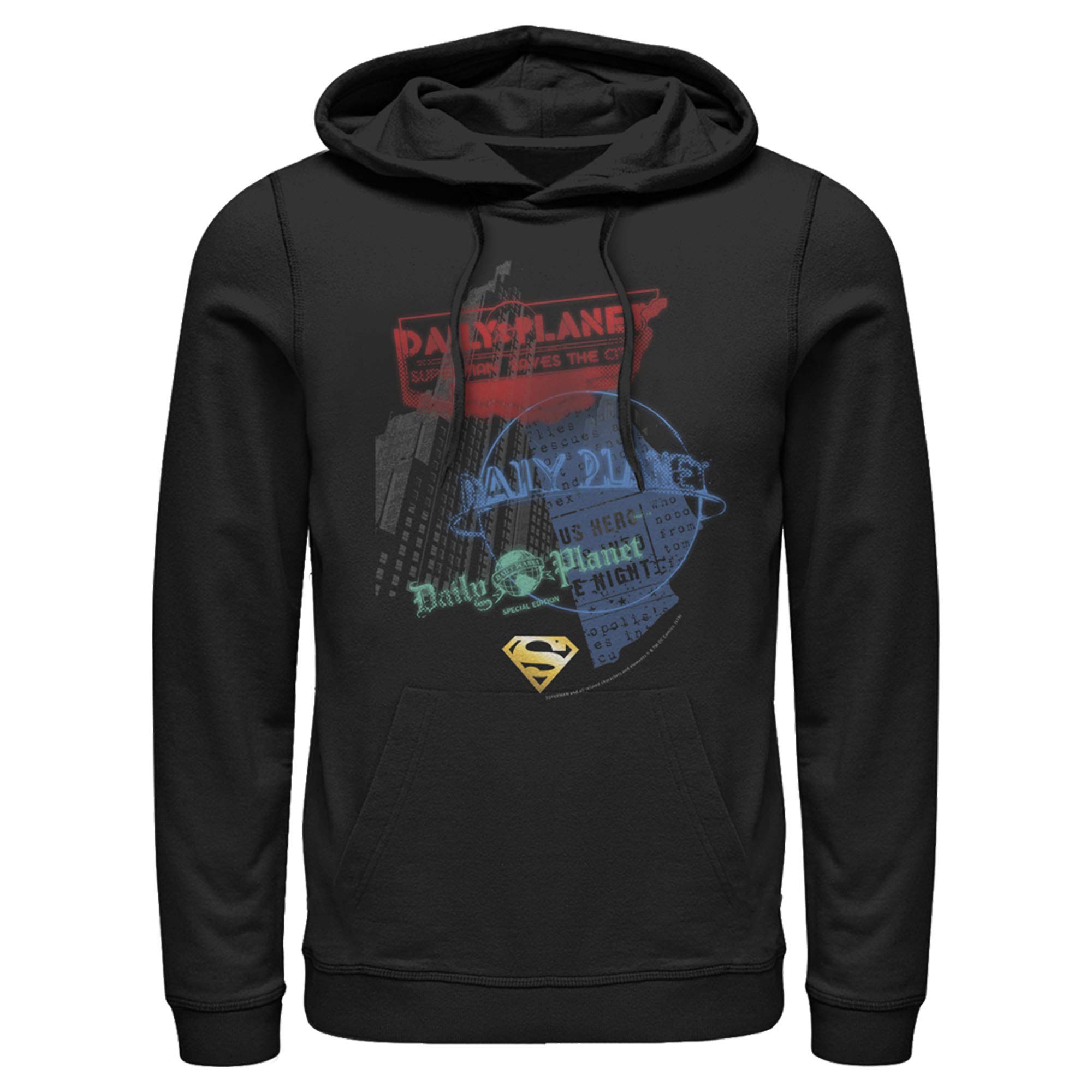 Superman Daily Planet News Pullover Hoodie for Men - Cozy & Stylish Sweatshirt for Casual Wear, Cosplay & Superhero Fans