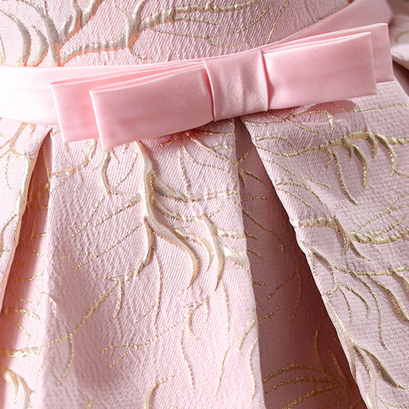 Elegant Princess Flower Girl Dress with Cascading Ruffles & Bow - Perfect for Weddings, Birthday Parties & Special Occasions