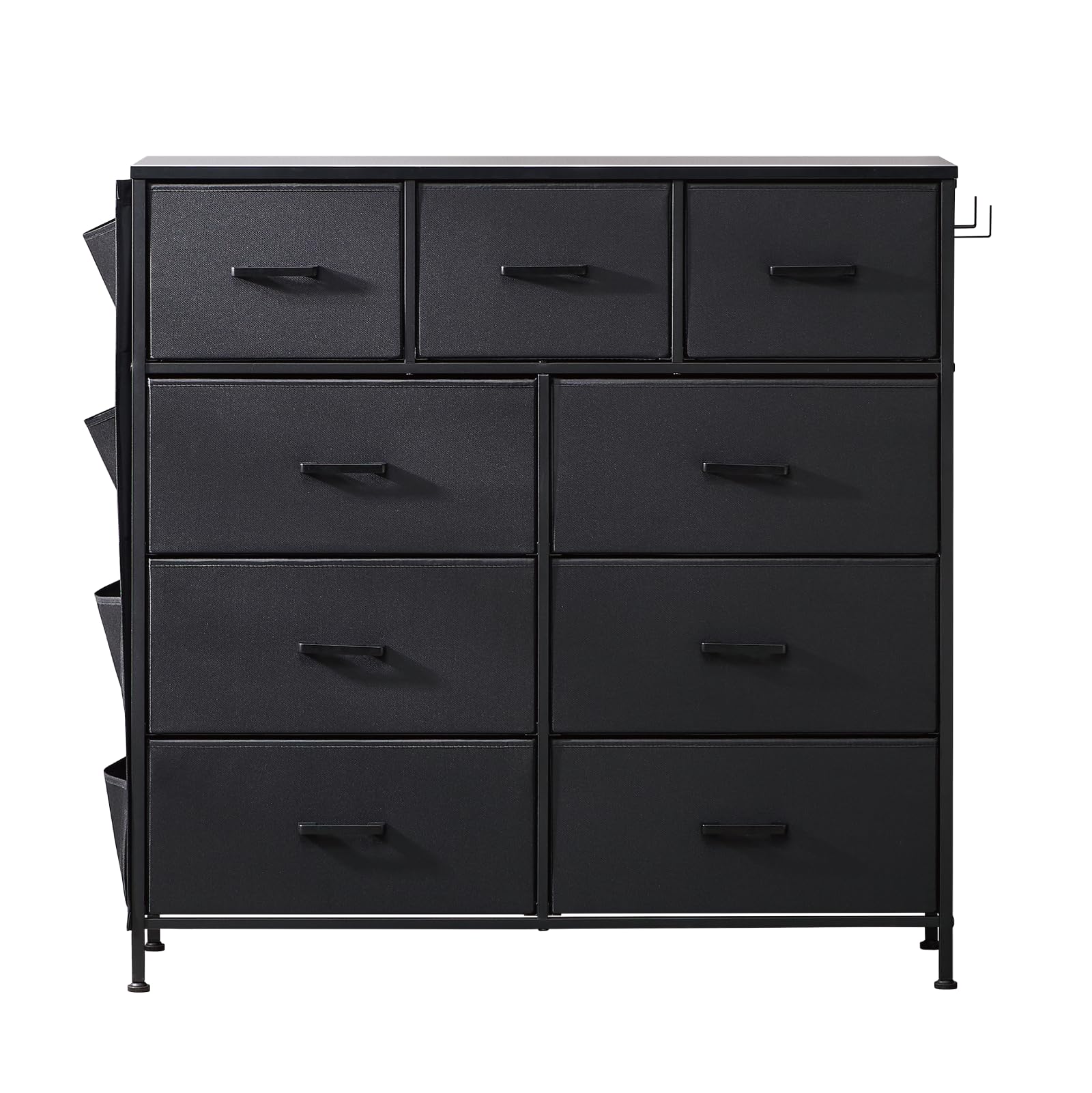 9-Drawer Fabric Dresser Organizer with Wooden Top - for Bedroom, Closet & TV Stand