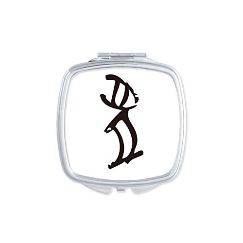 DIYthinker Chinese Zodiac Rabbit Engraved Compact Mirror - Double Sided Portable Pocket Makeup Mirror for Women, Perfect for Travel, Purse & Gift Giving