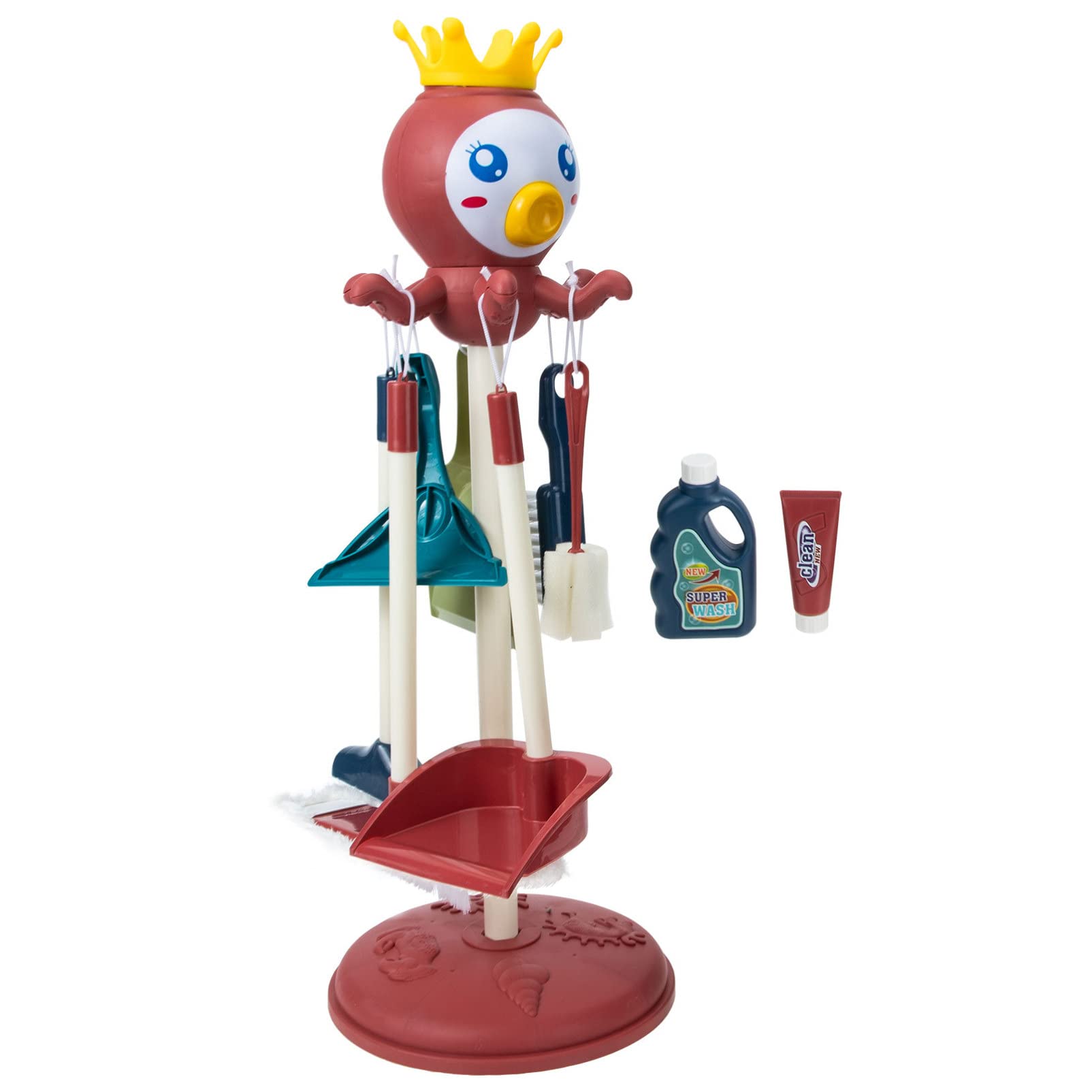 Kids Cleaning Toy Set - Play House Mop & Broom for Pretend Play