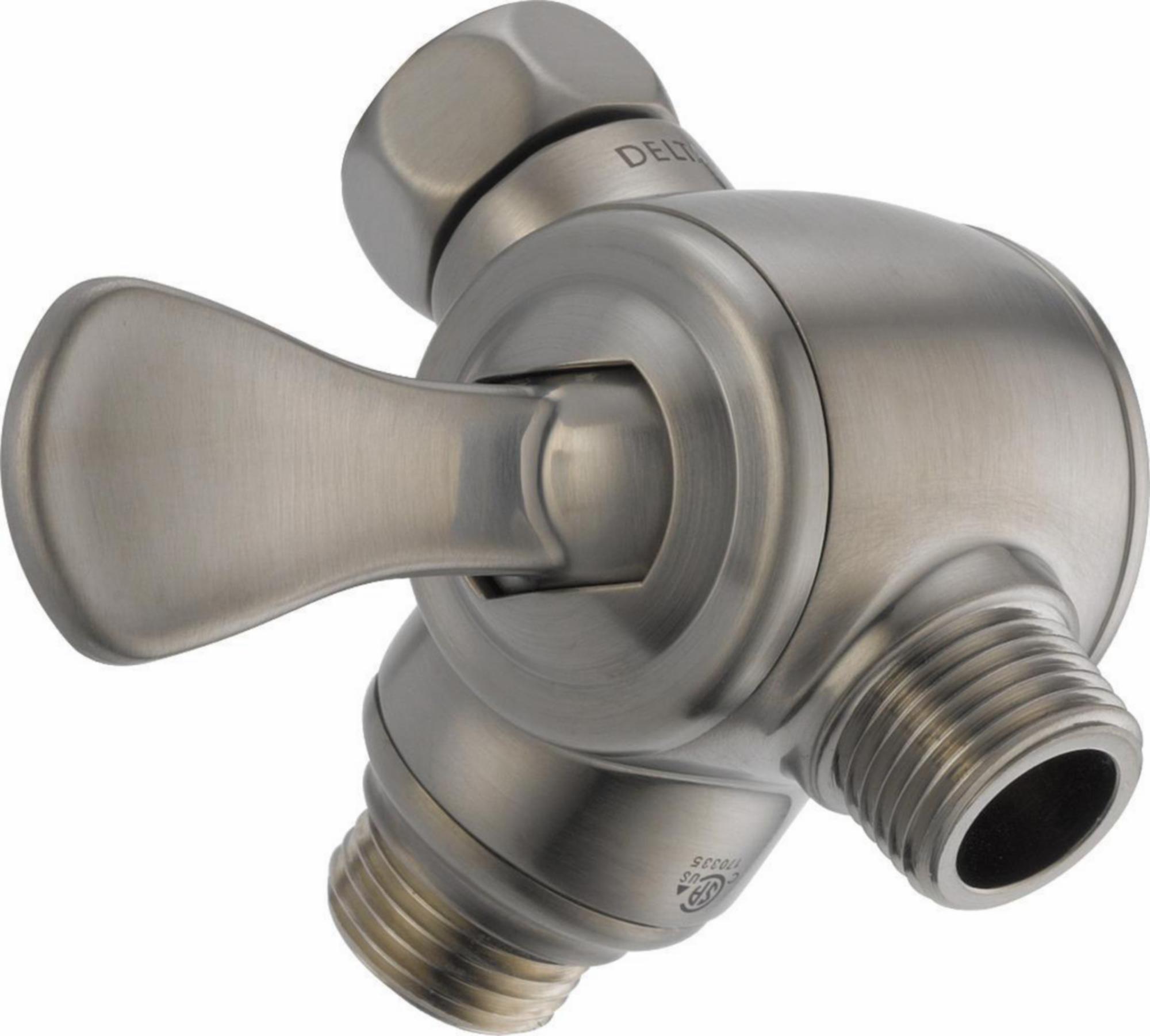 3-Way Shower Arm Diverter for Hand Shower - Stainless Steel U4929 SS PK Delta - Perfect for Bathroom Renovation & Multi-Function Shower Systems