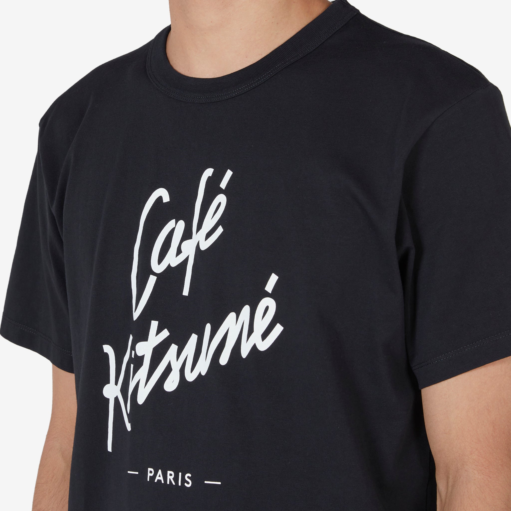 Café Kitsuné Classic Black T-Shirt for Men - Comfortable Cotton Tee for Casual Wear, Street Style & Everyday Outfits