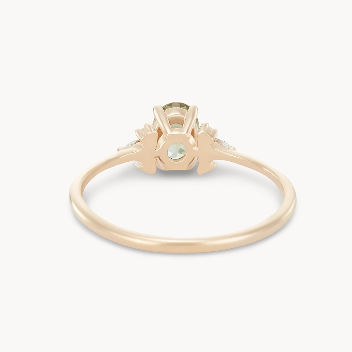 Unique 14K Yellow Gold Ring with Green Sapphire - Handcrafted One-of-a-Kind Jewelry for Engagement, Anniversary & Special Occasions