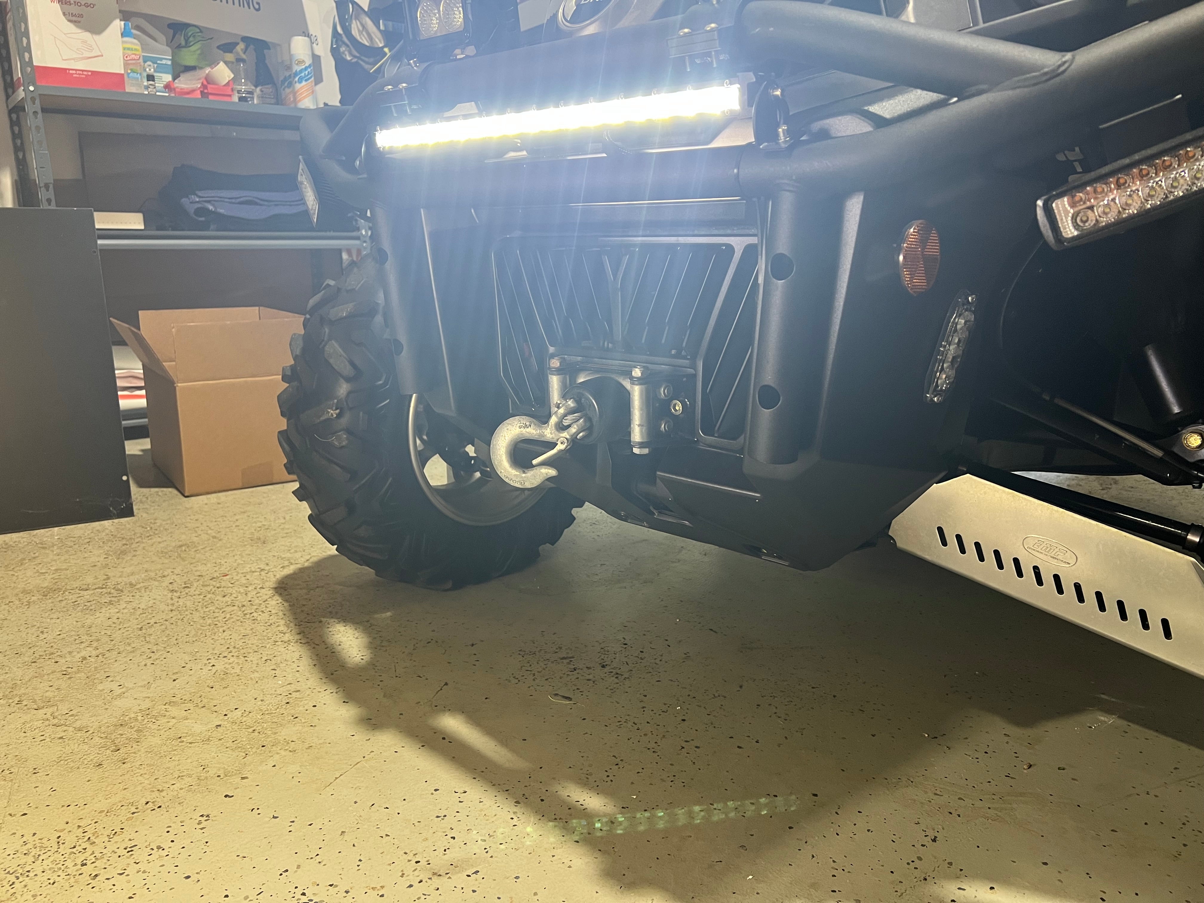 26in 5W Ultra Slim LED Light Bar with Amber Marker & Running Lights - 120W Equivalent - Includes Rocker Switch Harness - Perfect for Trucks, Jeeps, ATVs & Off-Road Vehicles