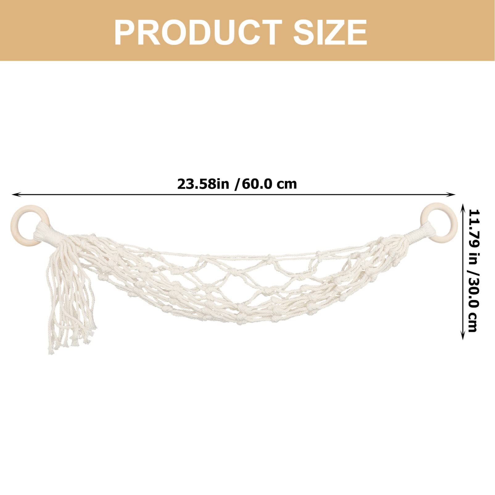 Kichvoe Woven Macrame Hanging Basket for Fruits & Vegetables - Bohemian Cotton Produce Storage Basket for Kitchen, Pantry, or Farmers Market - Perfect for Organizing Fresh Produce in Style
