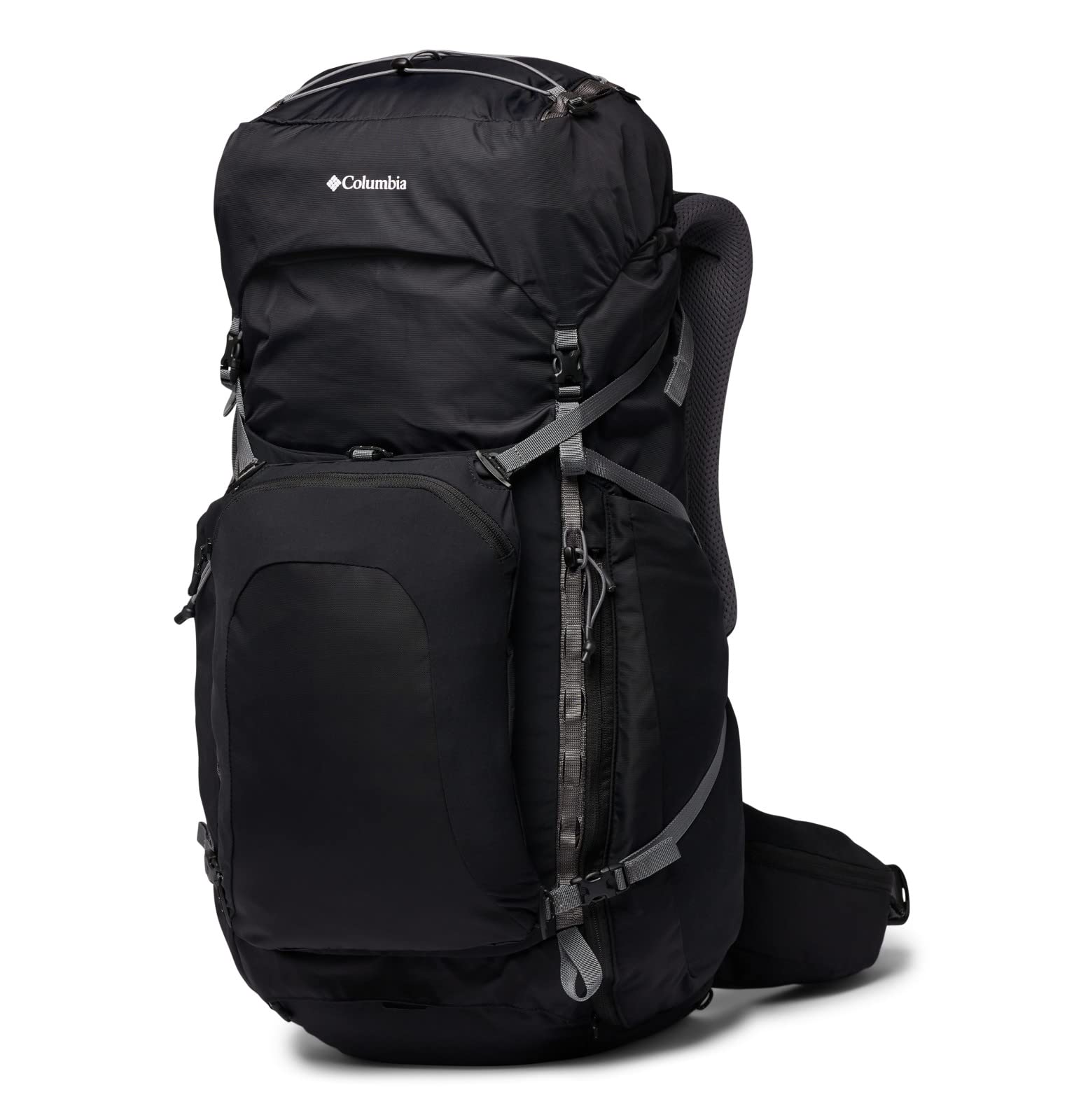 Columbia Newton Ridge 65L Hiking Backpack - Lightweight Water-Resistant Travel Backpack for Men & Women - Perfect for Camping, Trekking & Outdoor Adventures (Black)