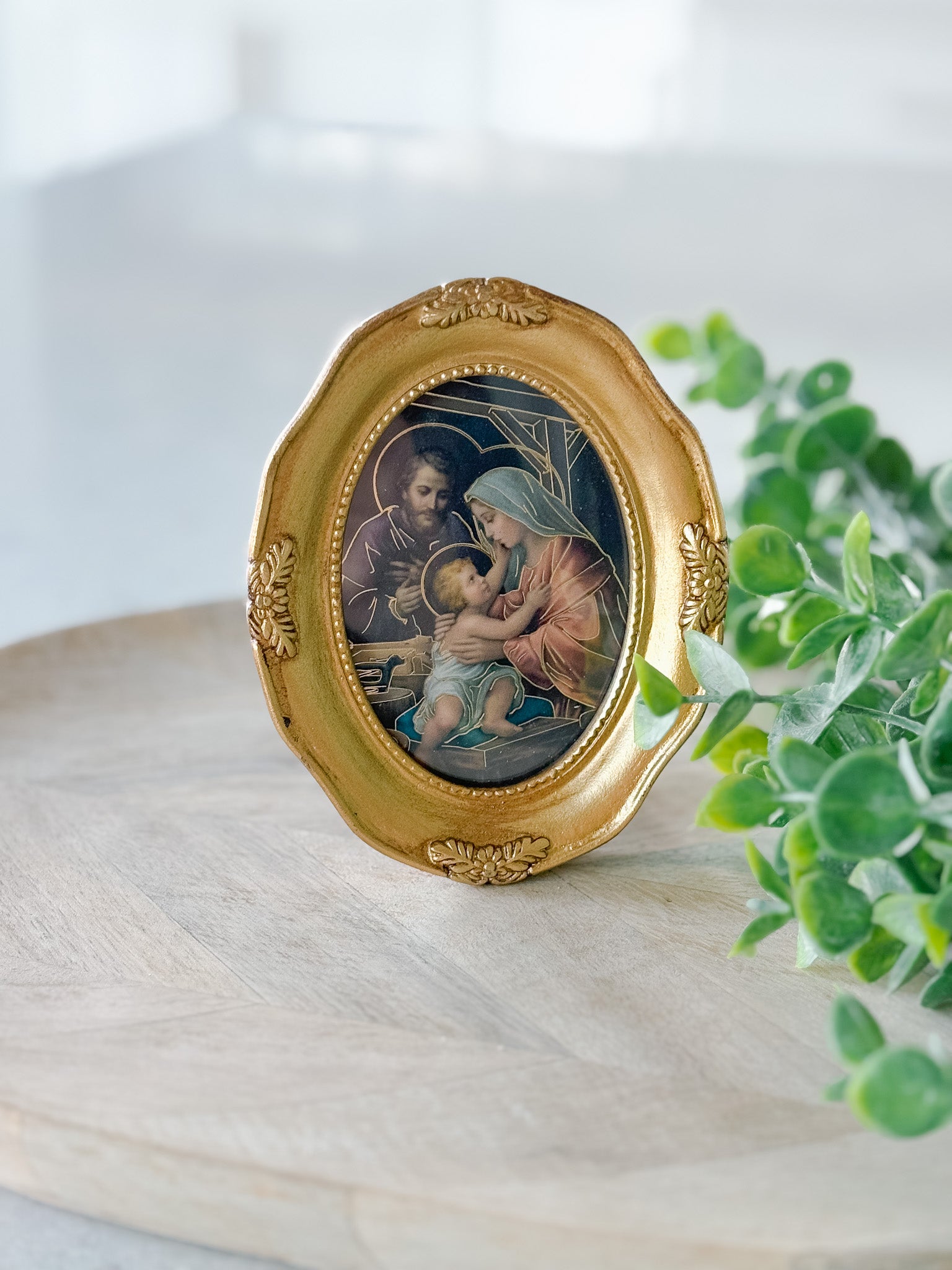 Petite Holy Family Framed Wall Art - Religious Home Decor for Living Room, Bedroom & Office - Perfect Gift for Holidays & Special Occasions