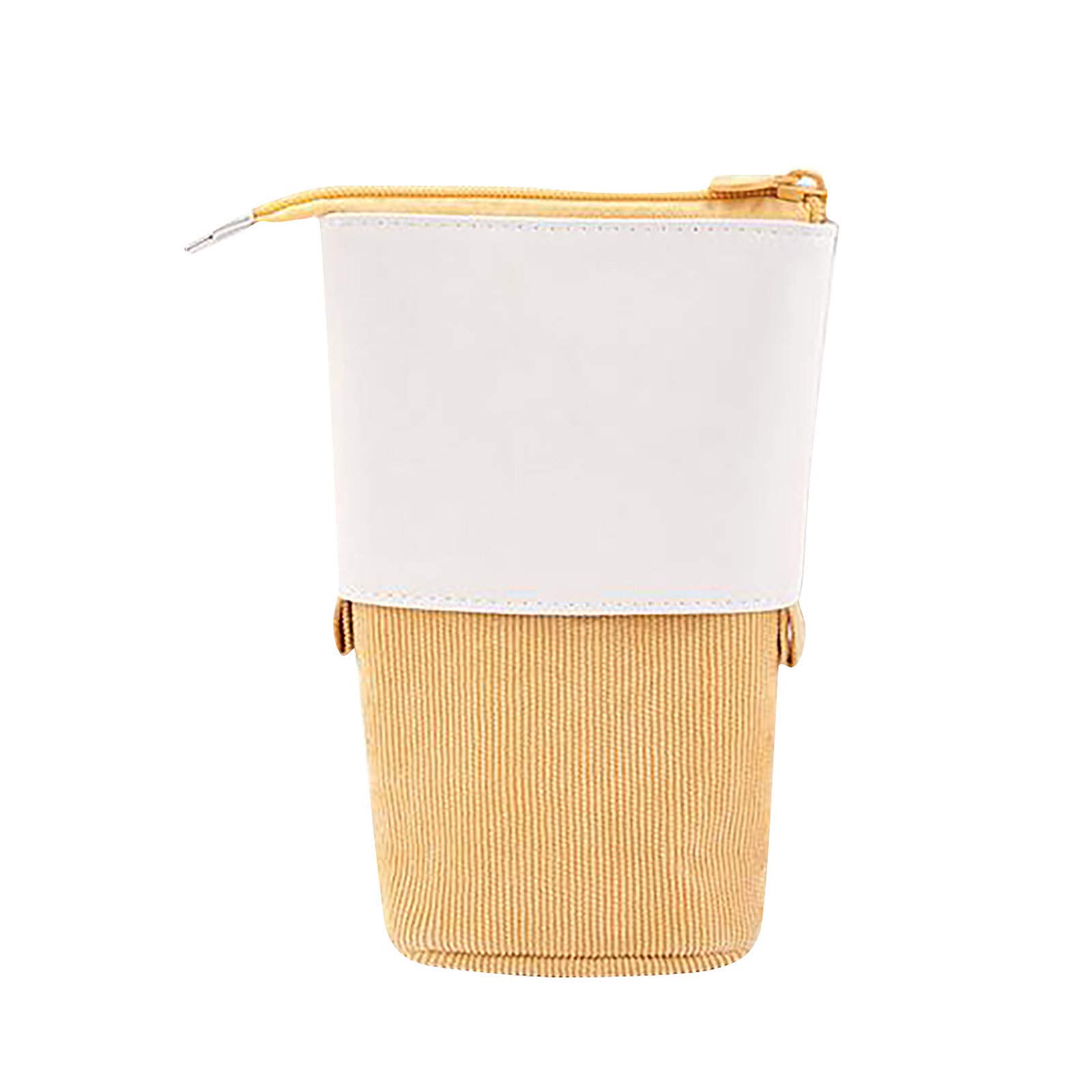 AIDVKS Expandable Pen Pencil Holder - Corduroy Telescopic Stationery Case & Stand-Up Transformer Bag for School, Office & Travel Organization