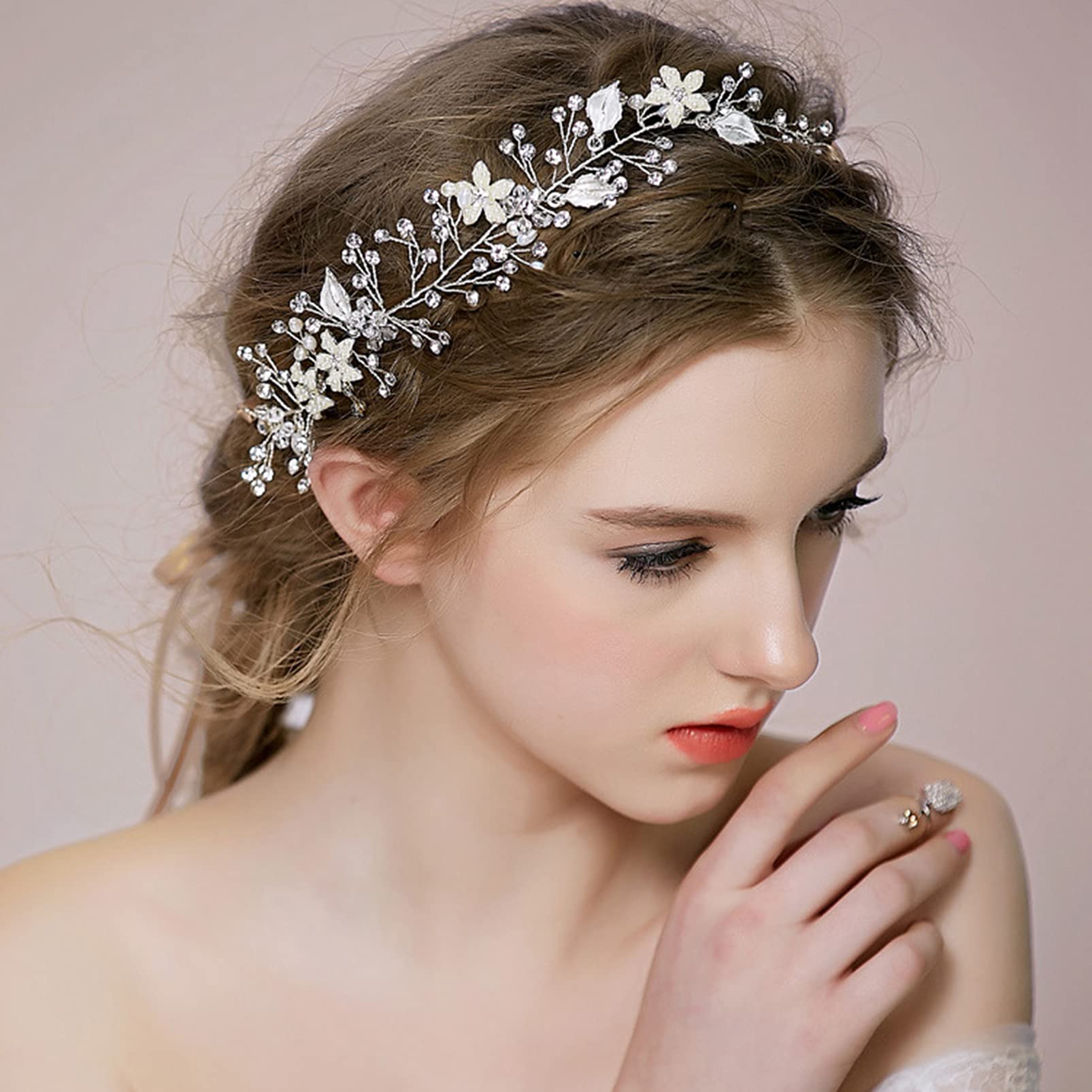 Silver Rhinestone Flower Girl Headpiece – Elegant Bridal Hair Accessories for Women & Girls | Perfect for Weddings, Birthdays, Parties & Evening Events