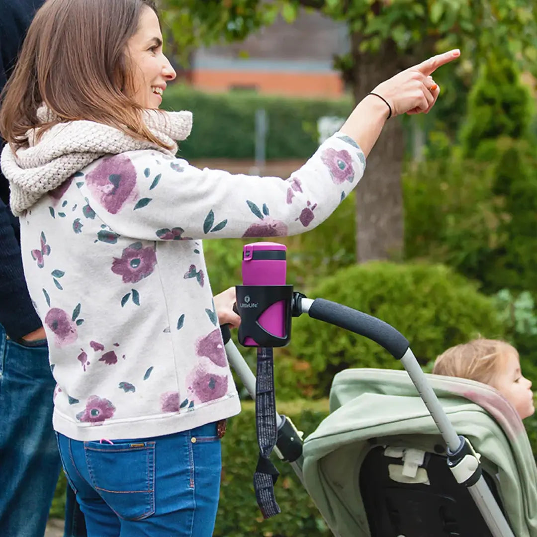 Littlelife Buggy Cup Holder - Secure & Spill-Proof Stroller Accessory for Parents - Perfect for Strollers, Shopping Carts & Outdoor Adventures