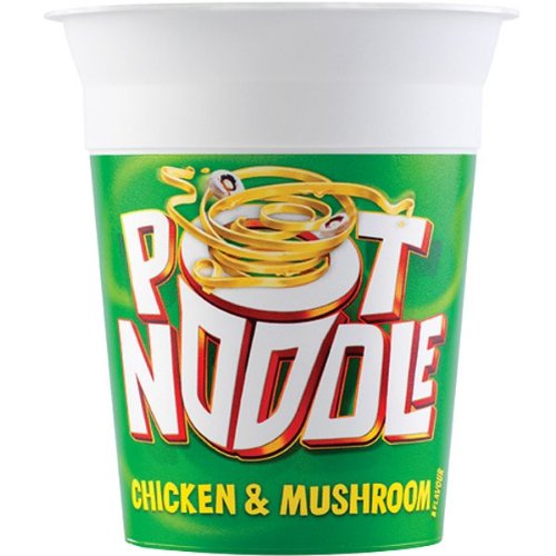 Pot Noodle Chicken and Mushroom Flavor Instant Noodles - 12 Pack (90g Each) | Quick & Easy Meal for Office, Camping, or Late-Night Snacks