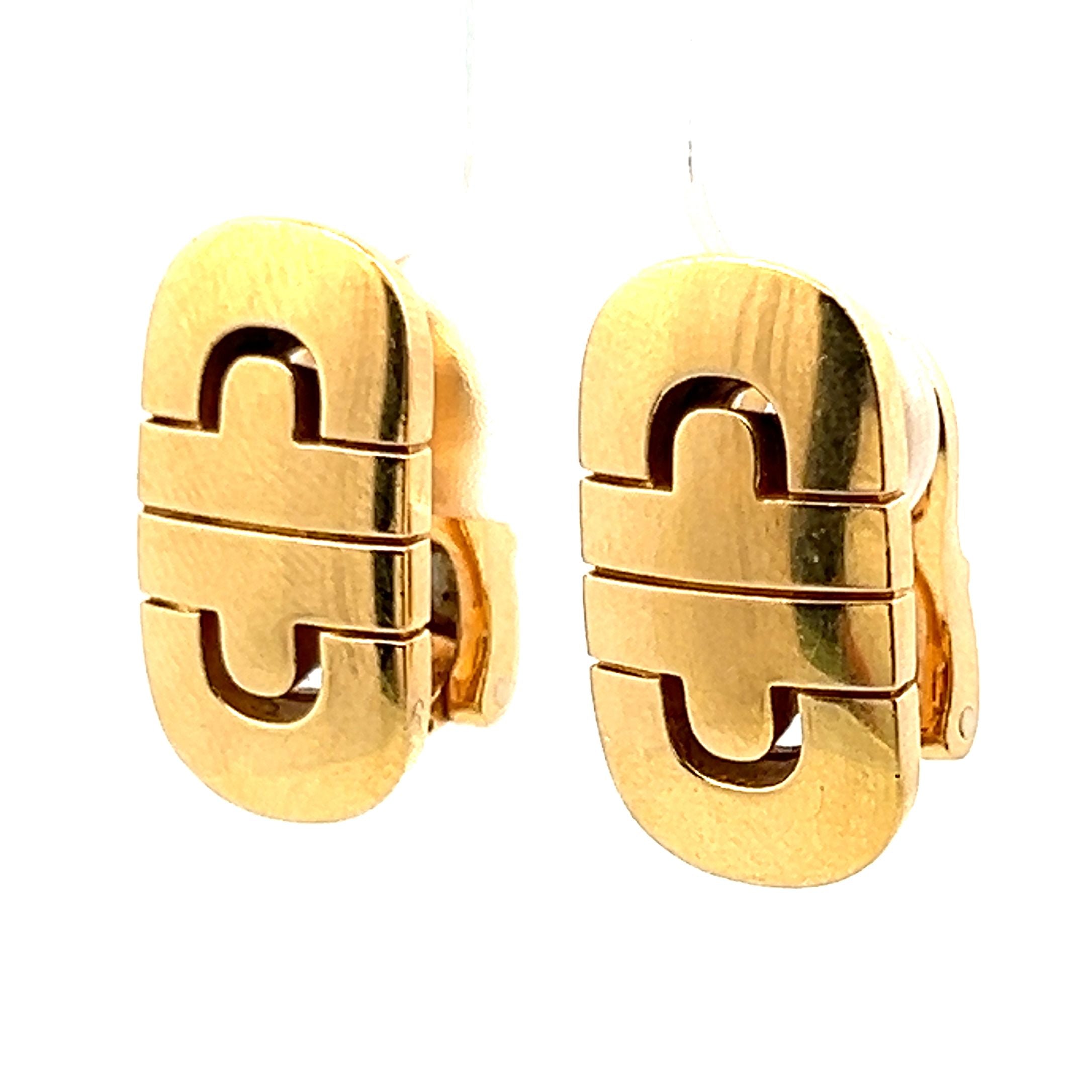 Vintage Bvlgari 18K Yellow Gold Clip-On Earrings (12.10g) – Luxury Fashion Jewelry for Parties, Weddings & Special Occasions