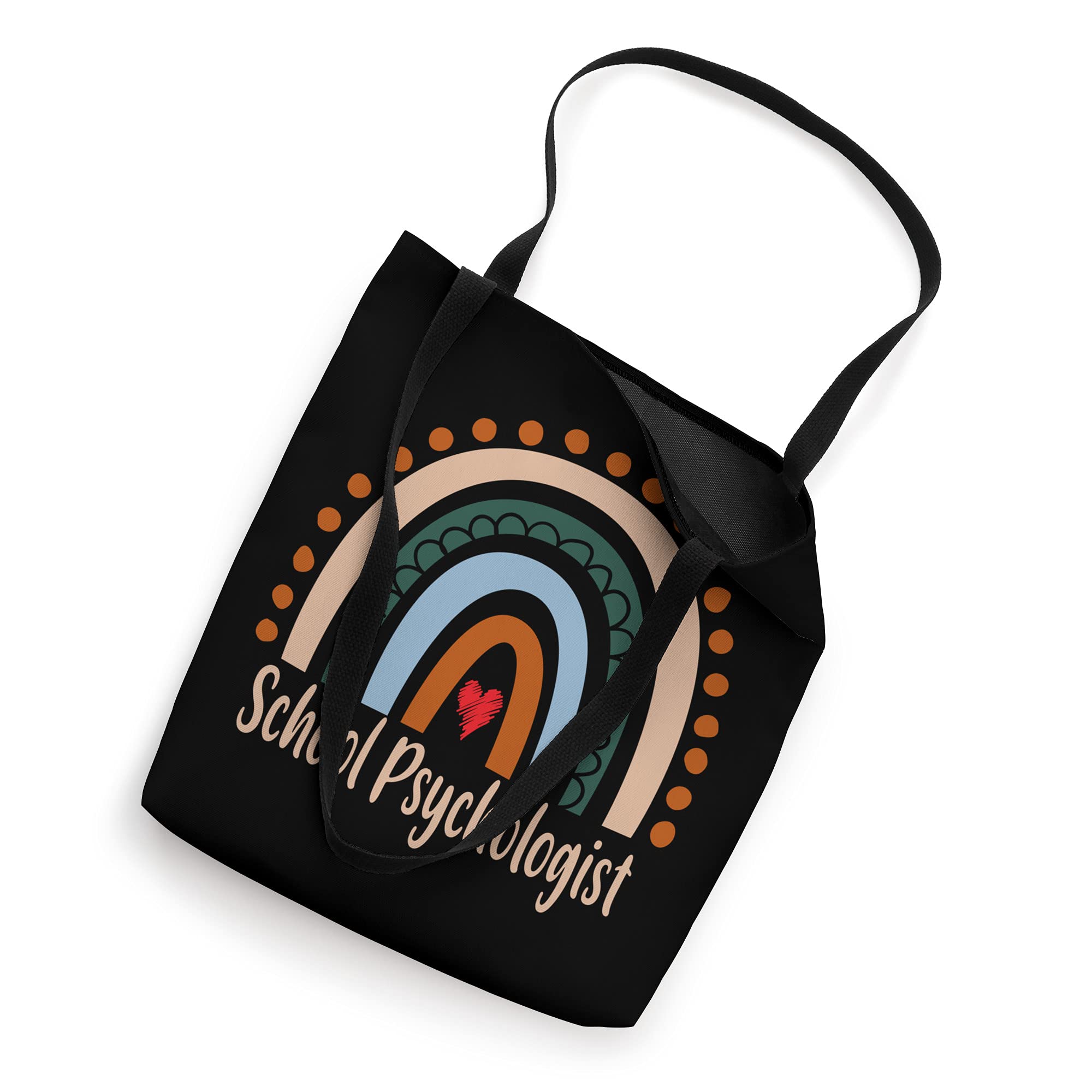 Boho Rainbow Tote Bag for School Psychologists - Teacher Appreciation Gift, Back to School, Work & Everyday Use