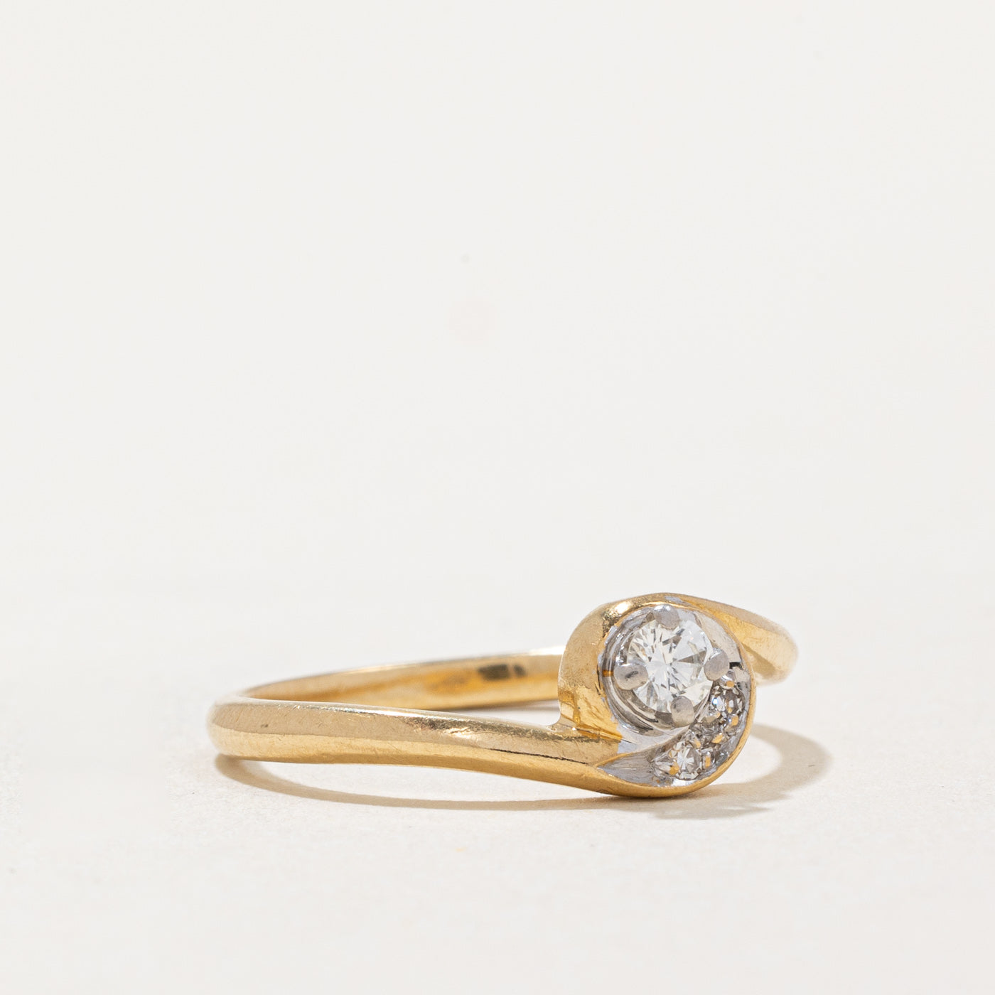 0.12ctw Diamond Bypass Ring - Size 5.75 | Elegant Stackable Wedding Band, Anniversary Gift for Her | Perfect for Bridal Jewelry, Proposals & Special Occasions