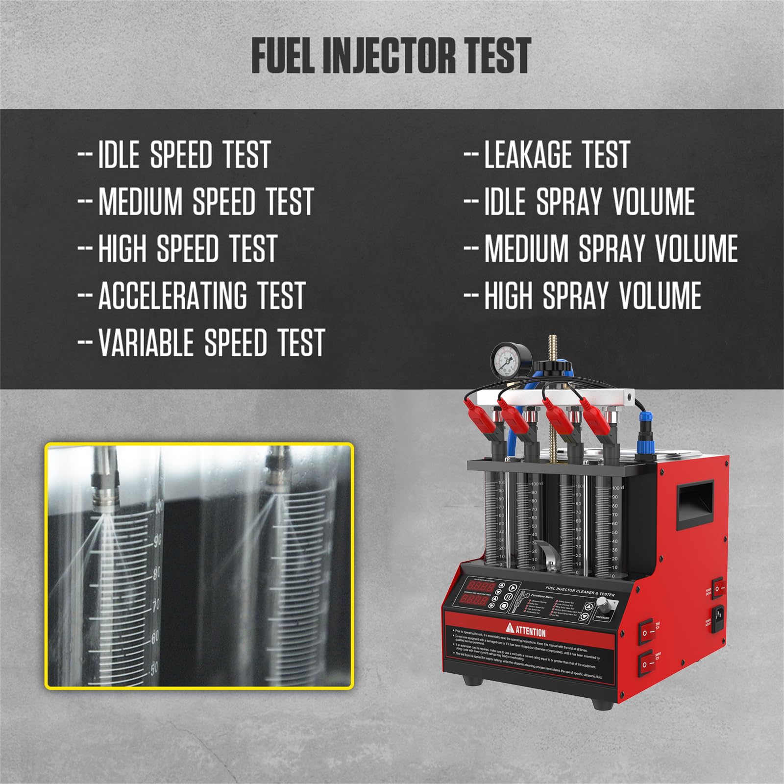 CT160 Heated Fuel Injector Cleaner & Tester Kit - 4-Cylinder GDI Piezo Nozzle Cleaning Machine with 11 Functions (110V) | Professional Automotive Maintenance Tool for Gasoline Direct Injection Systems | Perfect for Mechanics, DIY Car Enthusiasts & Auto Repair Shops
