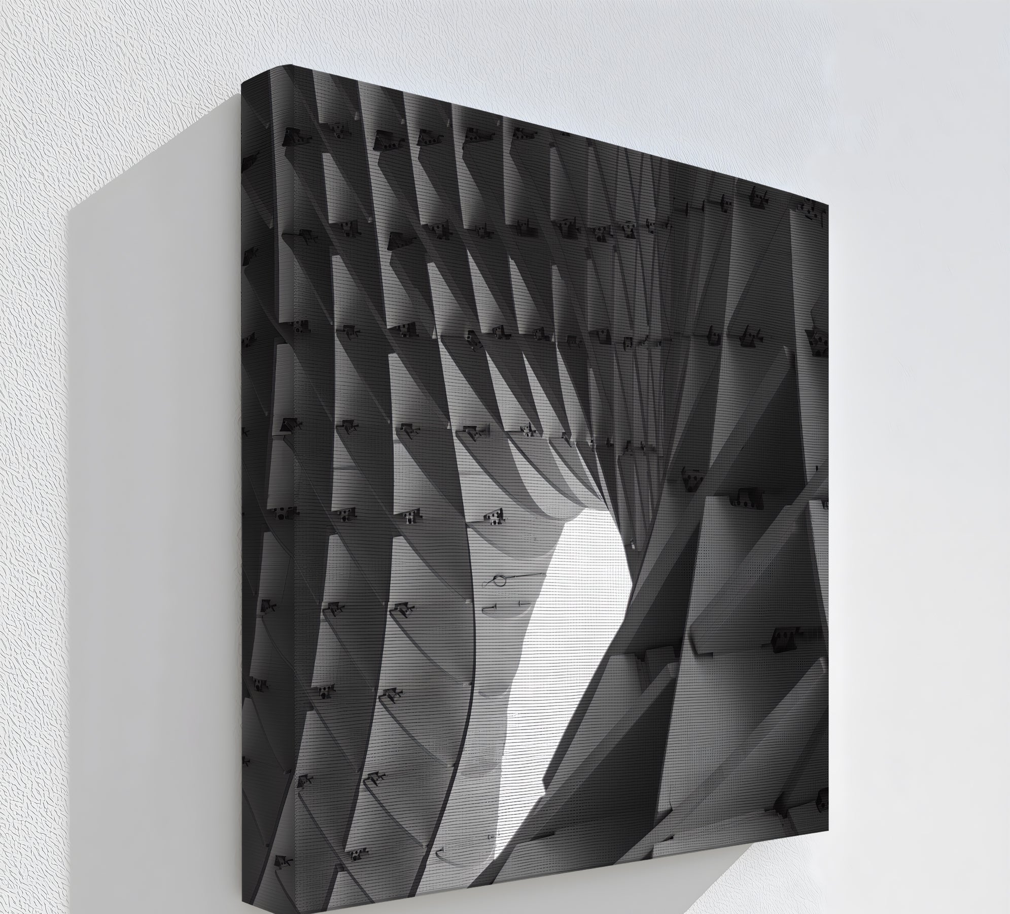 Abstract Structural Canvas Wall Art - Modern Geometric Home Decor for Living Room, Bedroom & Office | Framed Architectural Design Print