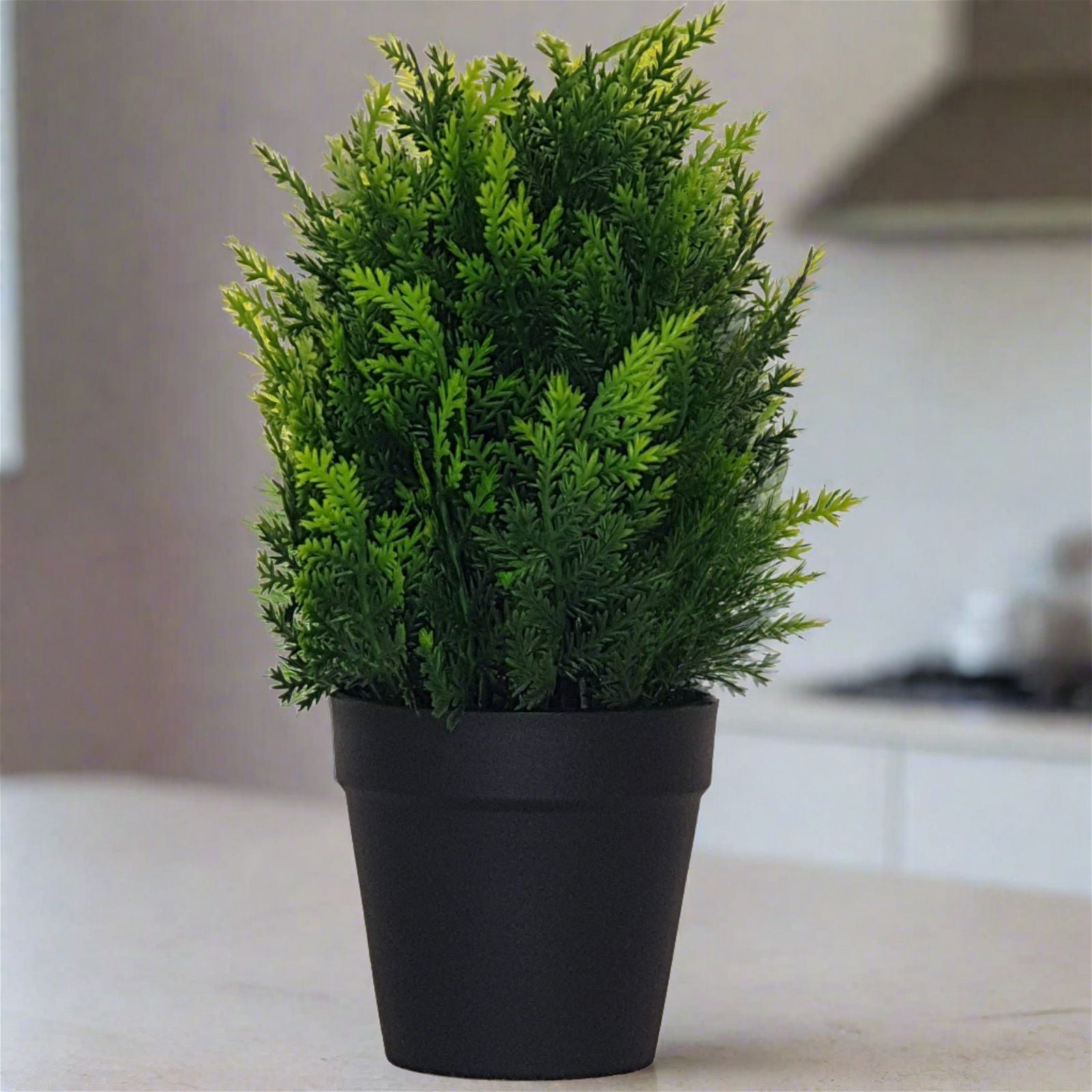 25cm Realistic Green Artificial Shrub Plant by Criterion - Perfect for Home Decor, Office Desk & Indoor Greenery