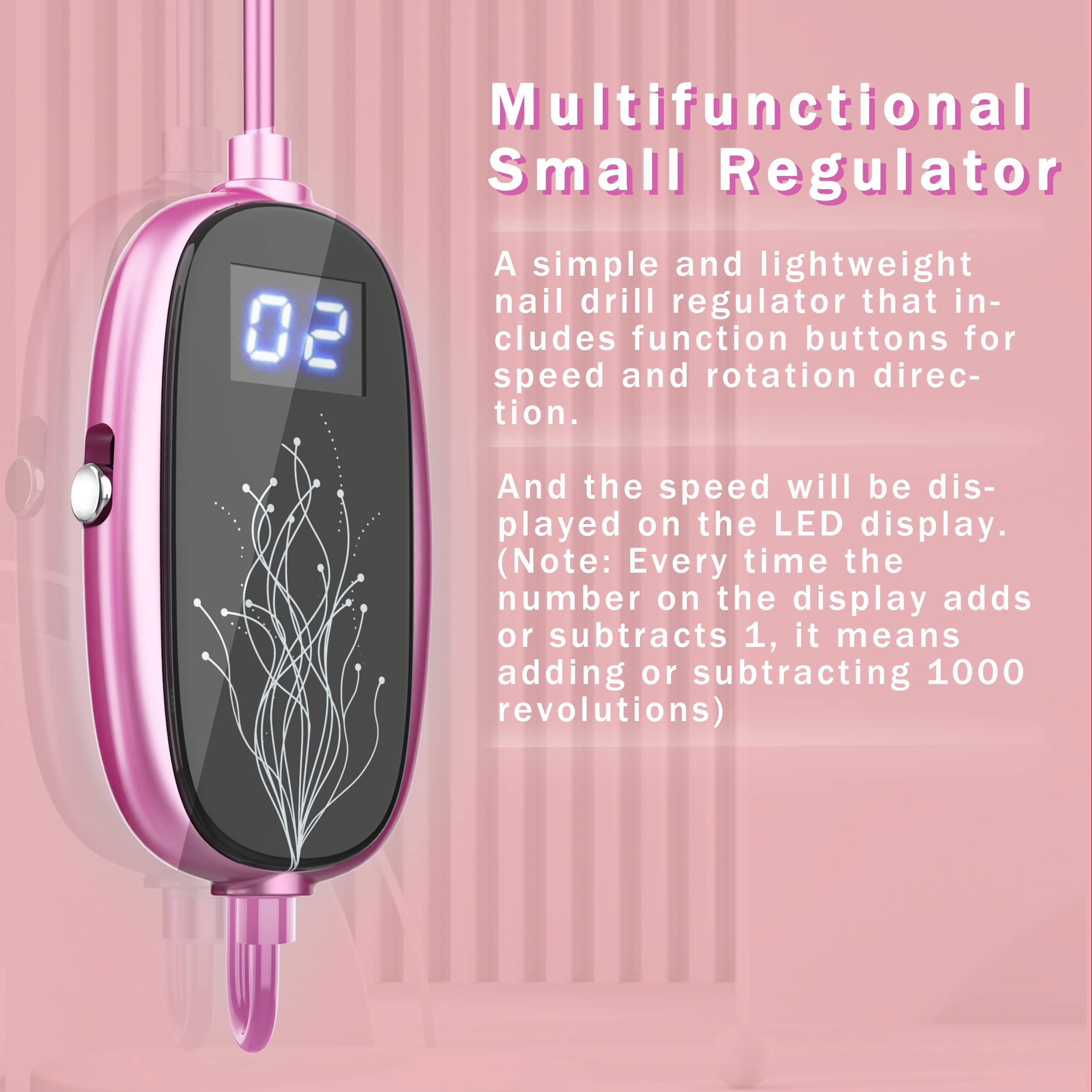 Beloving Professional Electric Nail Drill Kit - 20000 RPM Portable Nail File Machine for Manicure & Pedicure, Includes Nail Drill Bits for Acrylic & Gel Nails - Perfect for Home Salon & Professional Use (Pink) - Ideal for DIY Nail Art, Salon Treatments & At-Home Nail Care