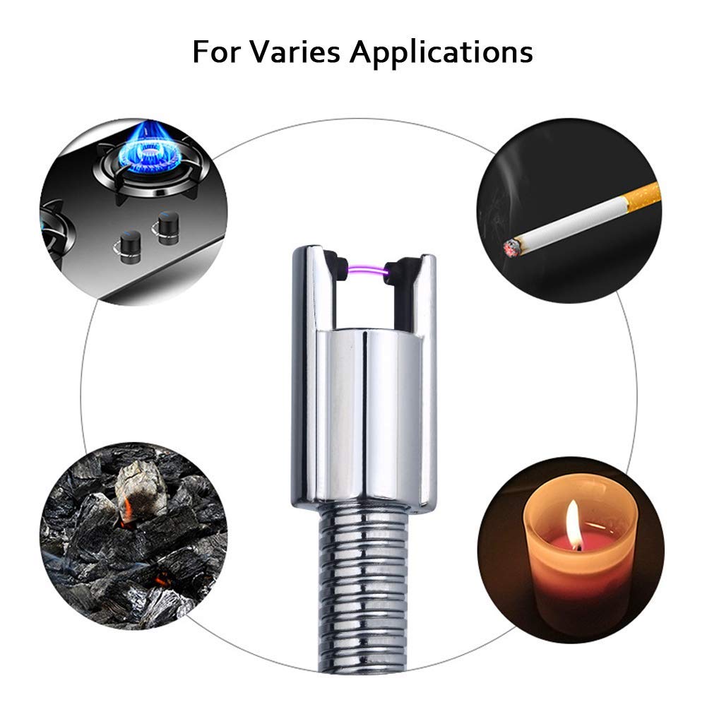 USB Plasma Rechargeable Electric Lighter - Windproof & 360° Flexible for Kitchen, BBQ, Candles, Pooja - Perfect for Camping, Travel & Outdoor Use (Black)