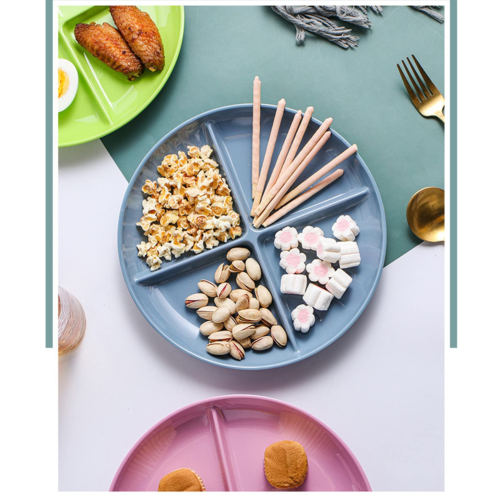 **Red Divided Portion Control Plates for Adults & Kids - BPA Free Dinner Tray, Snack & Fruit Plate for Toddlers & Families - Perfect for Meal Prep, Portion Control, and Healthy Eating at Home or Parties**