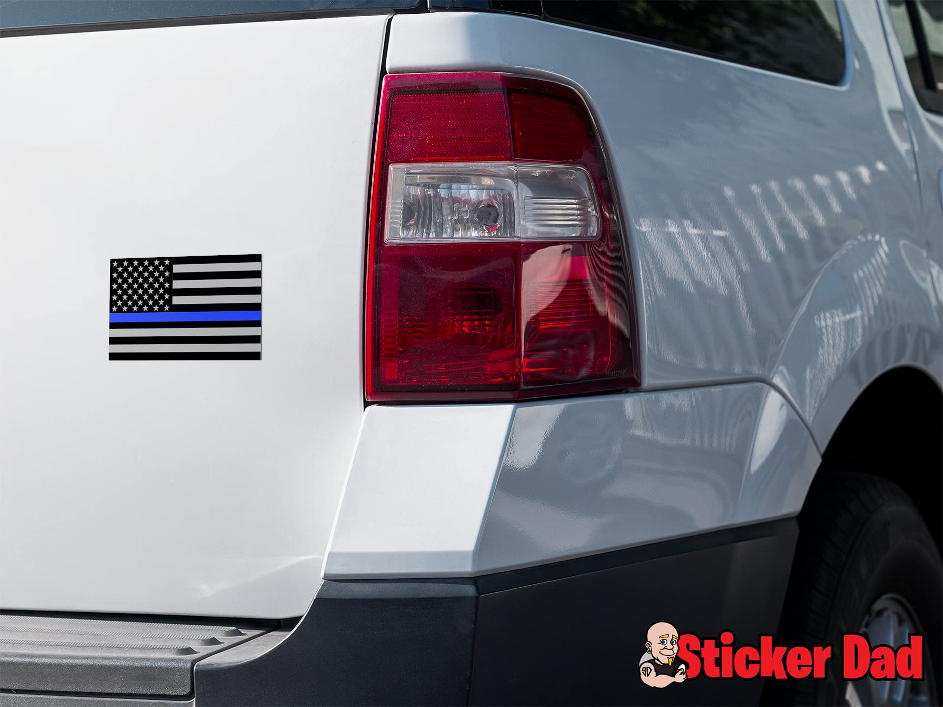 Thin Blue Line American Flag Stickers 2-Pack - Police Support Decals for Helmets, Cars & Laptops
