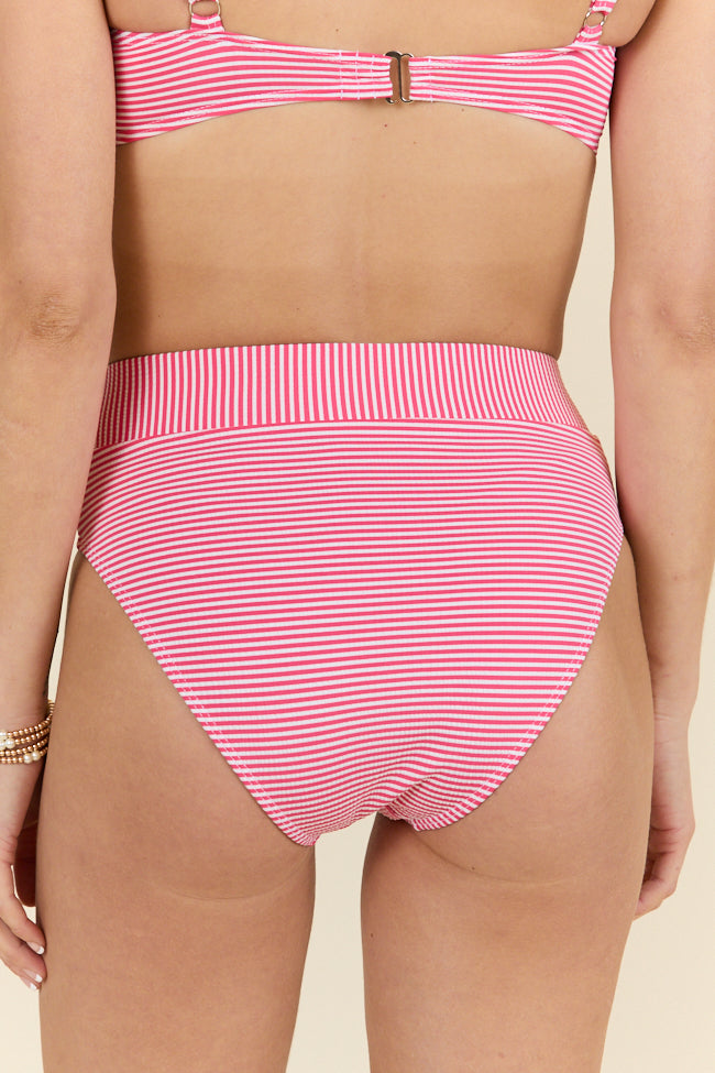 Tide and True Red High Waisted Striped Bikini Bottoms - Sexy Swimwear for Women - Perfect for Beach, Pool & Summer Vacations