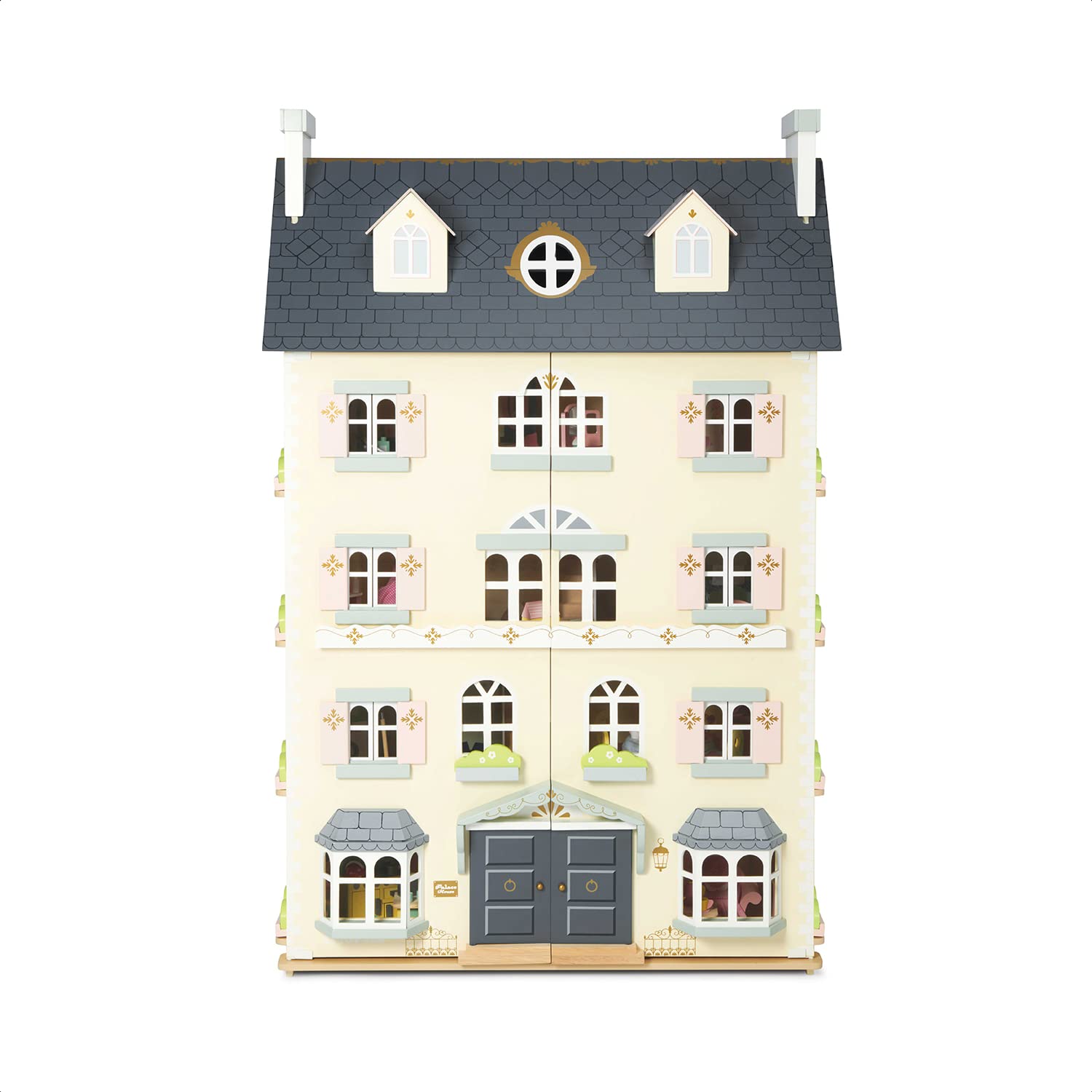 Le Toy Van Palace House Large 5-Storey Wooden Dollhouse - Premium Wooden Dolls House Play Set for Kids Ages 3+ | Perfect Gift for Birthday & Christmas | Pretend Play, Home Decor & Educational Toy