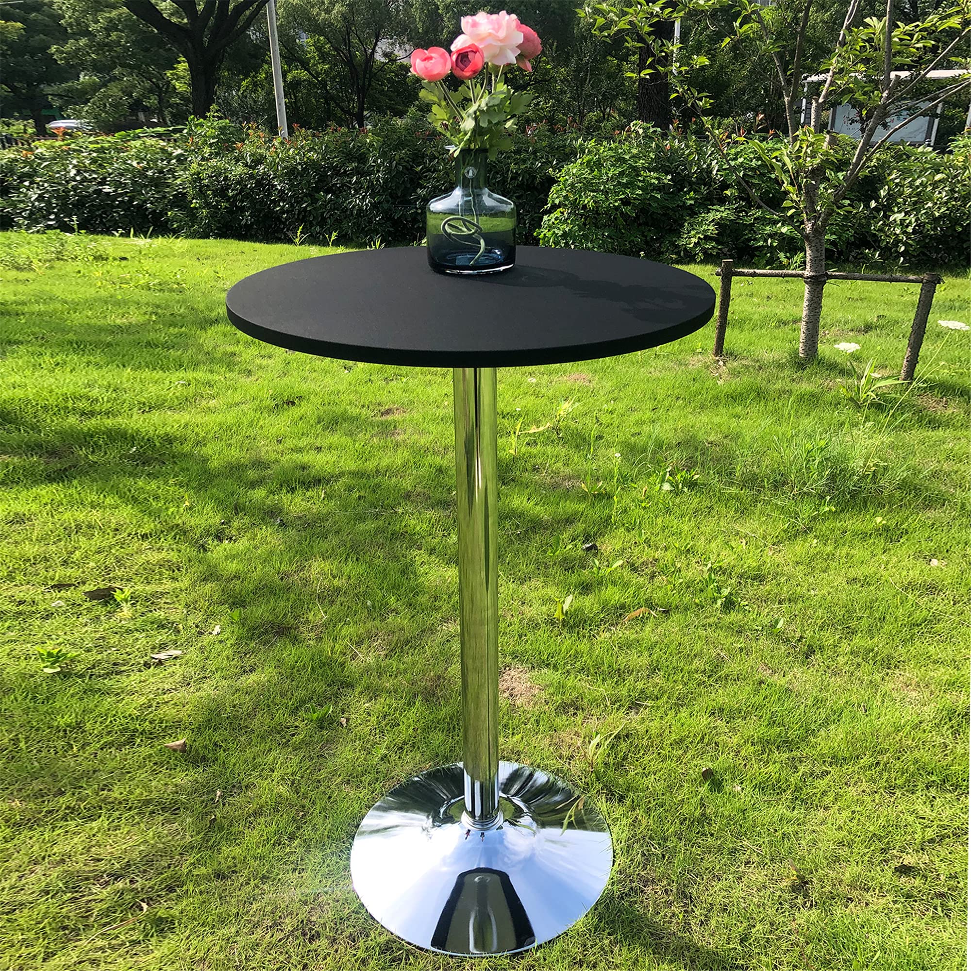 10-Pack Black Round Stretch Tablecloths - 24 Inch Elastic Spandex Fitted Table Cover for Cocktail, Bar & Folding Tables - Perfect for Parties, Weddings & Restaurant Events