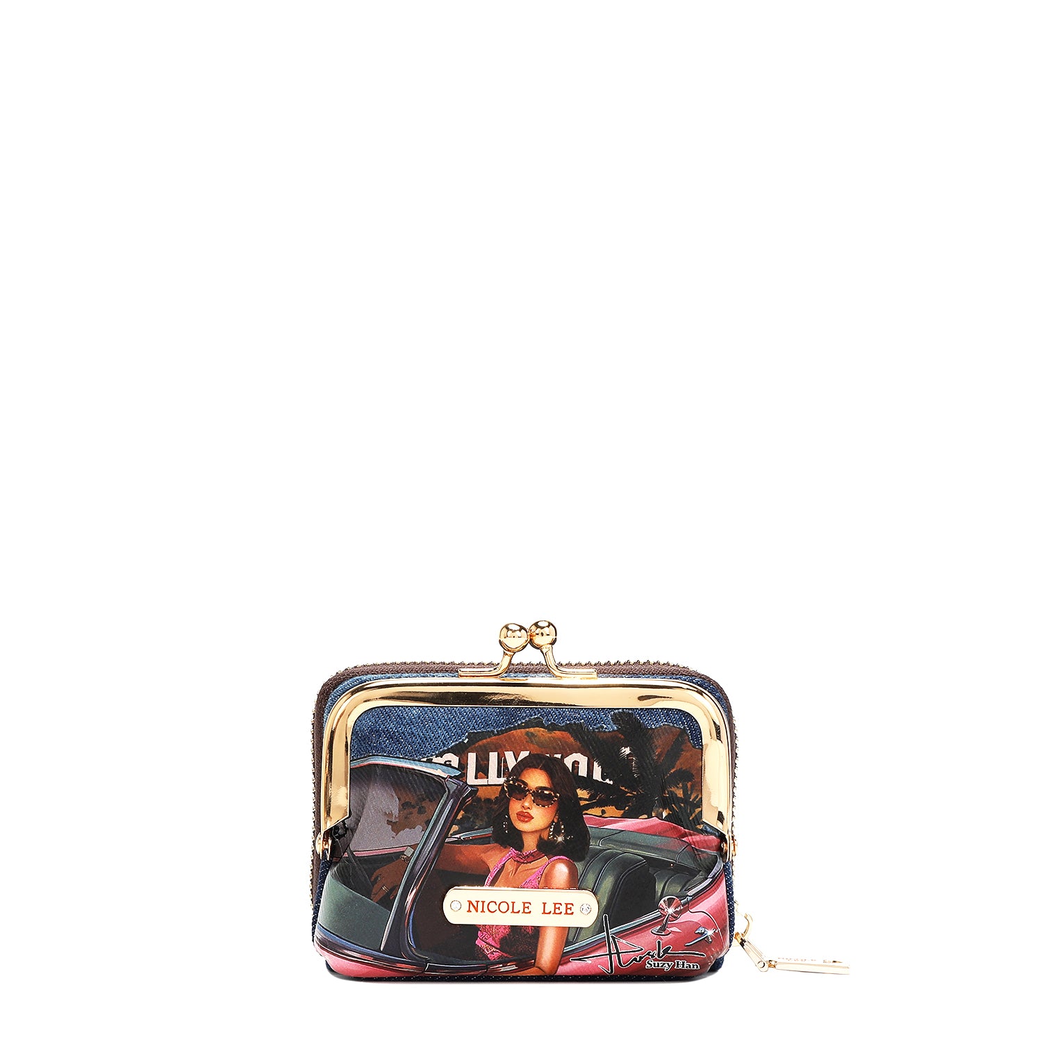 DENIM JULIA MINI WALLET - Stylish Women's Small Wallet with Card Slots & Zipper Pocket - Perfect for Everyday Use, Travel & Night Out