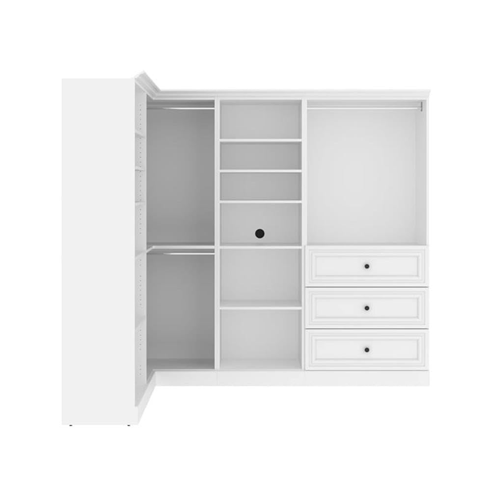 Atlin Designs Transitional Wood Full Murphy Bed with Nightstand in Bark Gray/White - Space Saving Wall Bed for Small Apartments, Guest Rooms & Home Offices