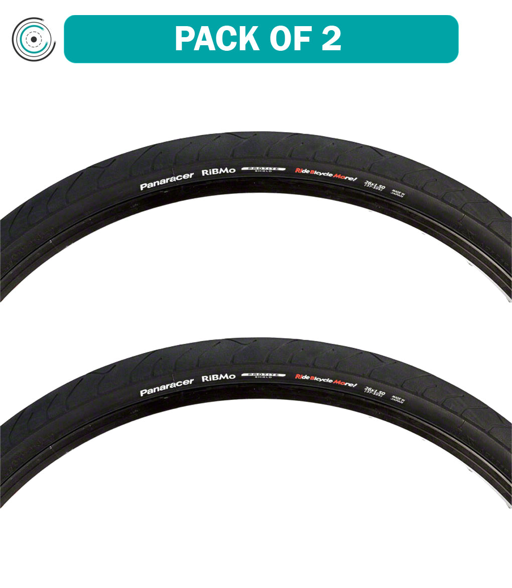 2 Pack Panaracer RiBMo ProTite Folding Bike Tires - 26 x 1.5 Inch Clincher Black 60TPI (RF265PS RB B2) for Road & Hybrid Bikes - Perfect for Commuting, Touring and Urban Cycling