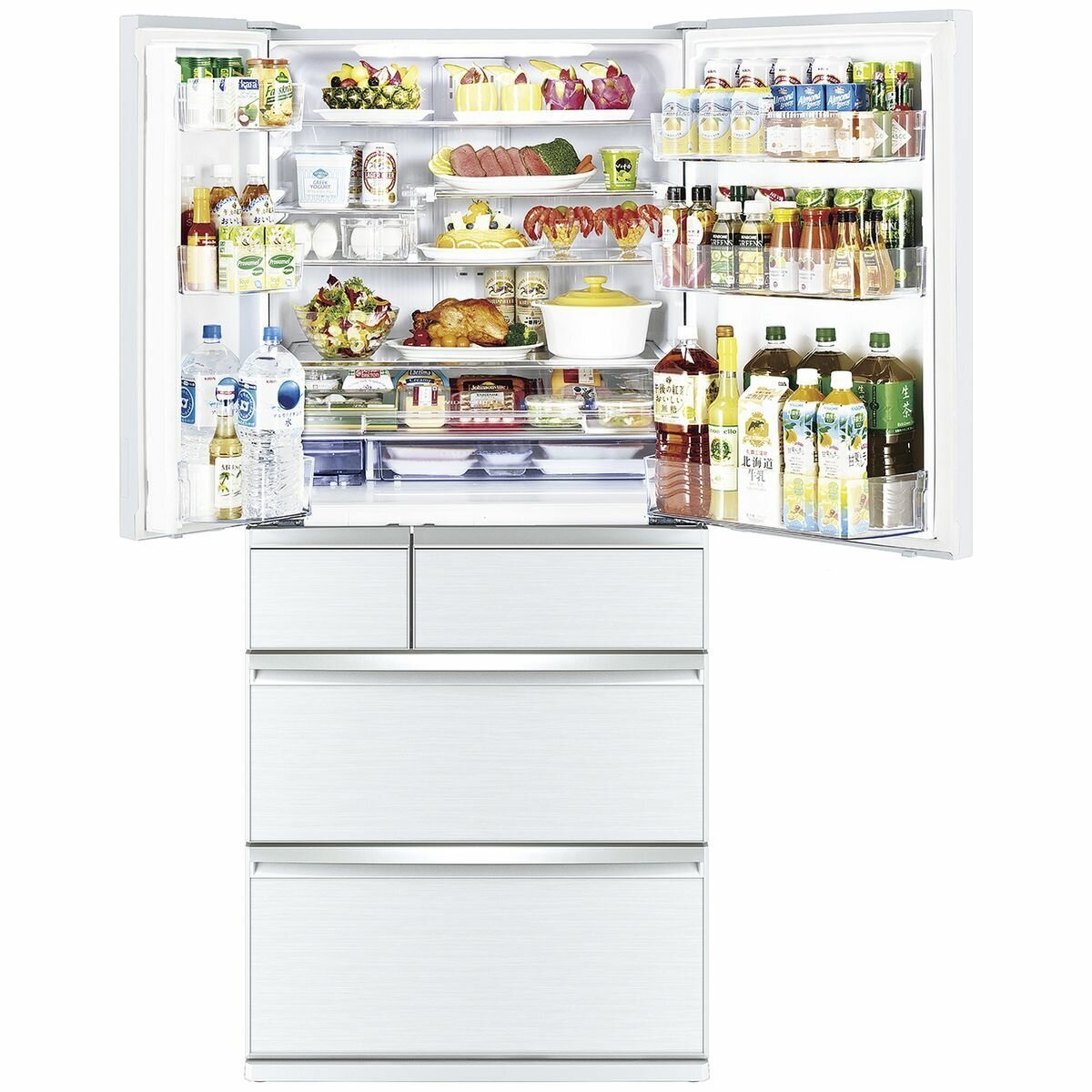 Mitsubishi Electric 700L Frost-Free Multi-Drawer Refrigerator in Diamond White - MR-WX700C-W-A | Energy Efficient Large Capacity Fridge for Home, Kitchen & Restaurant Use