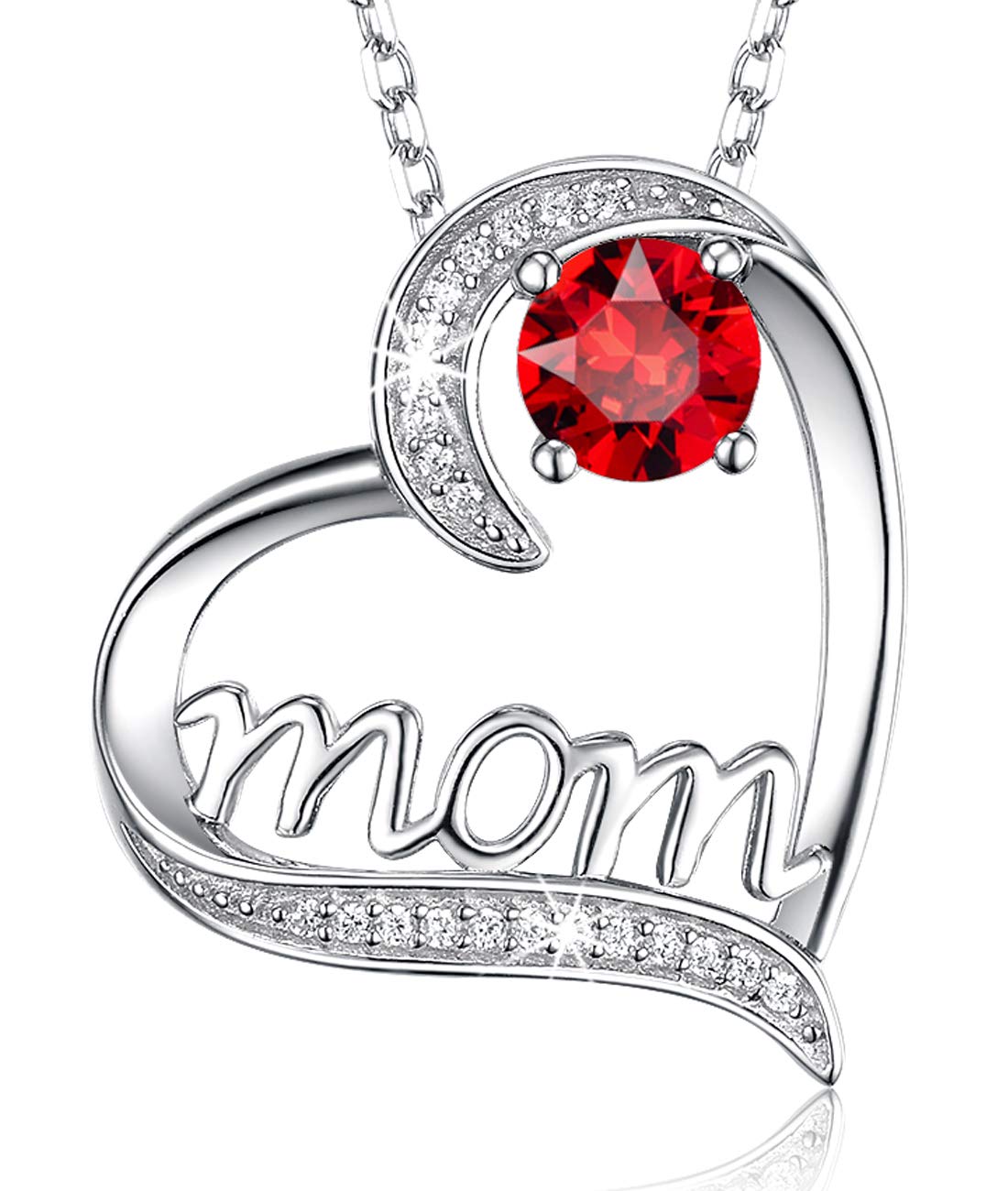 April & May Birthstone Necklace for Women - 925 Sterling Silver Emerald Simulated Diamond Jewelry | Elegant Birthday Gift for Mom, Mother's Day Present | Perfect for Special Occasions & Everyday Wear