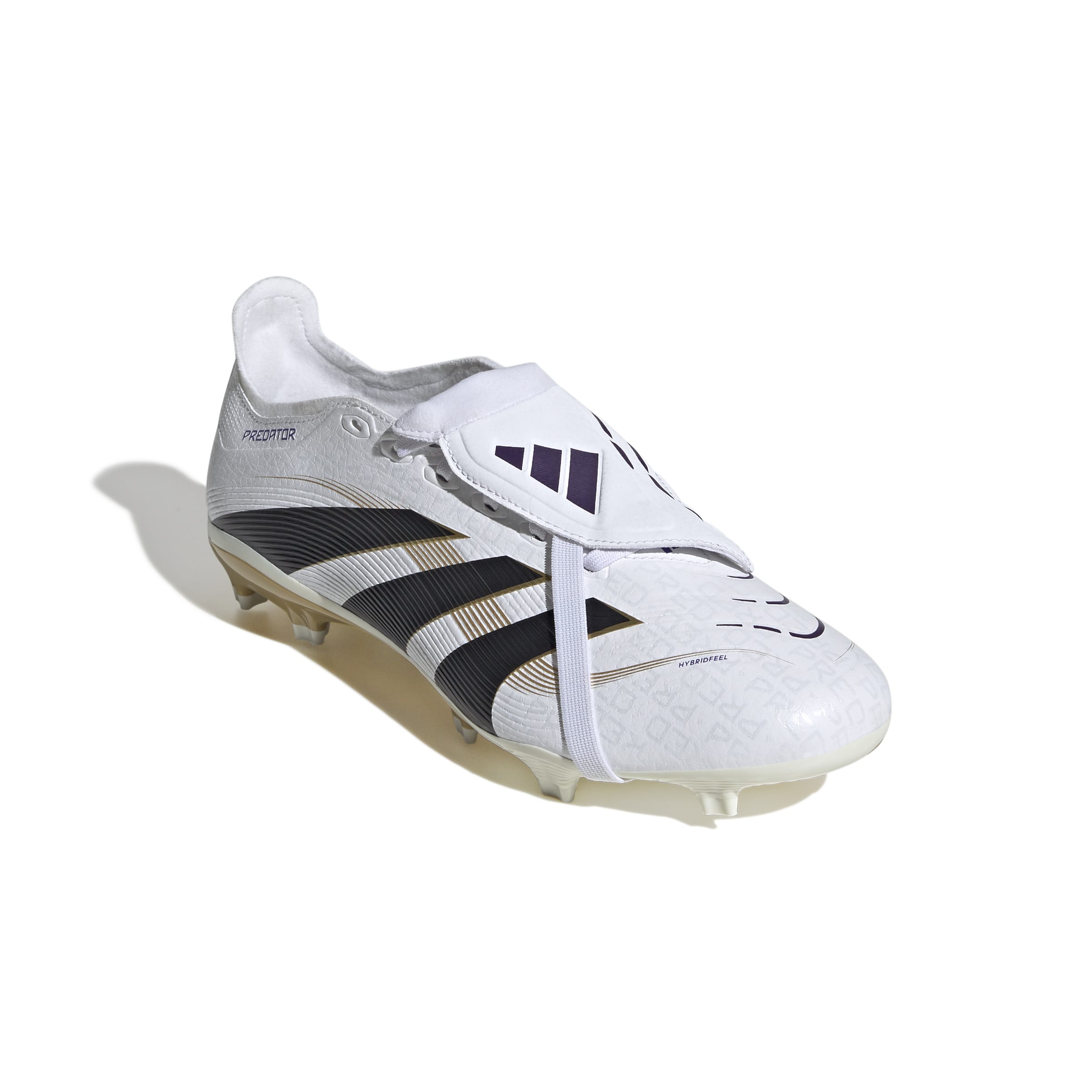 Adidas Predator League FG Soccer Cleats for Men - White/Black/Gold Metallic - Fold Over Tongue Design for Enhanced Fit - Perfect for Competitive Matches & Training Sessions