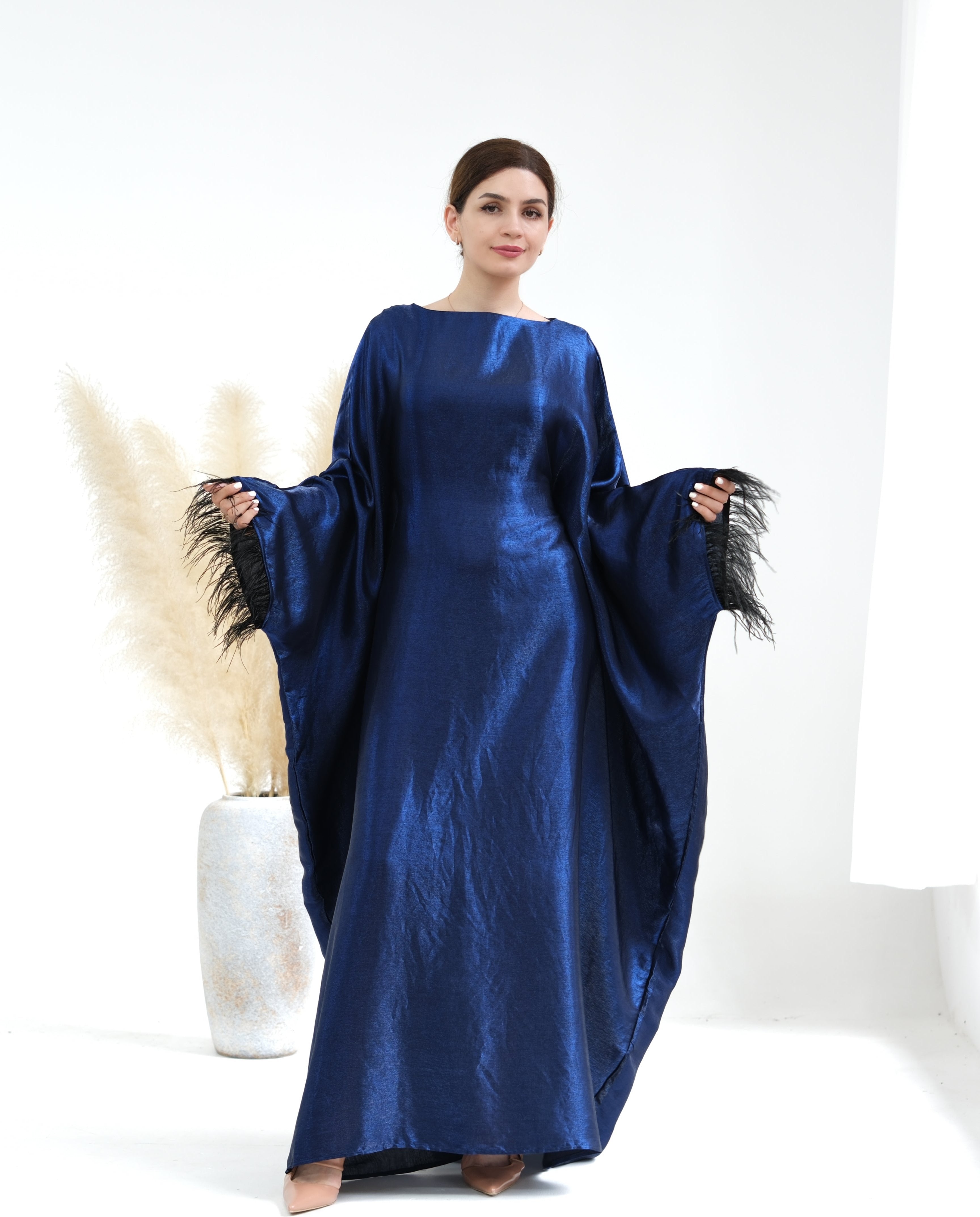Elegant Marianne Butterfly Abaya Dress - Blue Islamic Modest Wear for Women | Perfect for Prayer, Eid, and Special Occasions