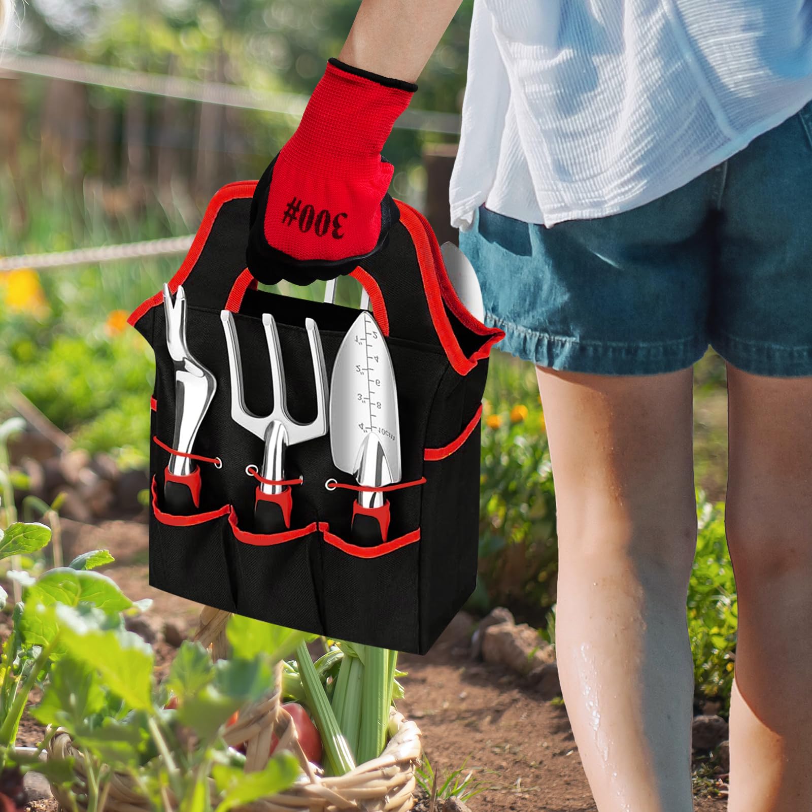 8-Piece Heavy Duty Aluminum Gardening Tool Set with Ergonomic Handles & Storage Bag - Perfect for Outdoor Planting, Weeding & Landscaping - Ideal Gift for Gardeners (Men & Women)