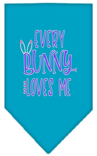 Every Bunny Loves Me Screen Print Bandana - Soft Cotton Pet Bandanas in Multiple Colors for Dogs & Cats - Perfect for Easter, Pet Parties & Photo Shoots