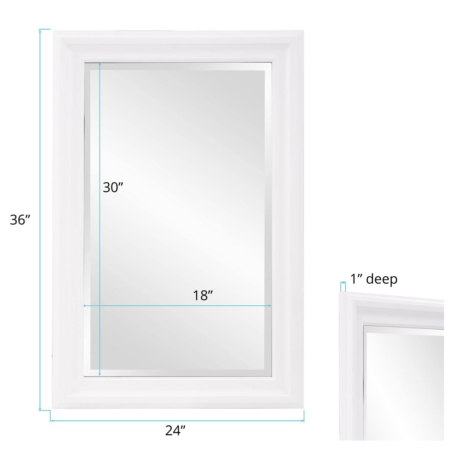 James Mirror - Light Brown Wooden Wall Mirror for Living Room, Bedroom & Entryway - Elegant Home Decor & Functional Mirror for Vanity, Dressing & Makeup