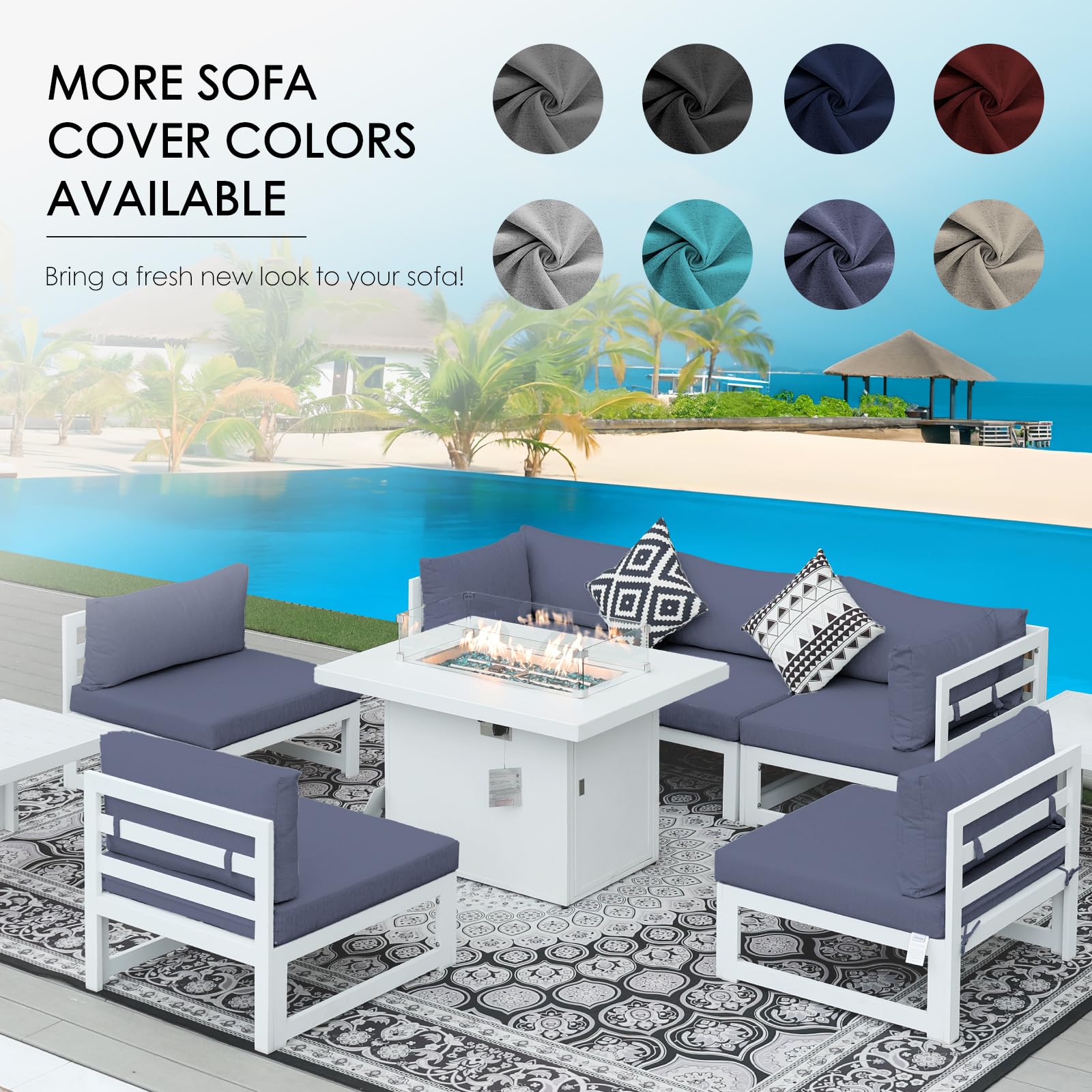 NICESOUL® 14-Piece Outdoor Patio Cushion Covers Set - 28