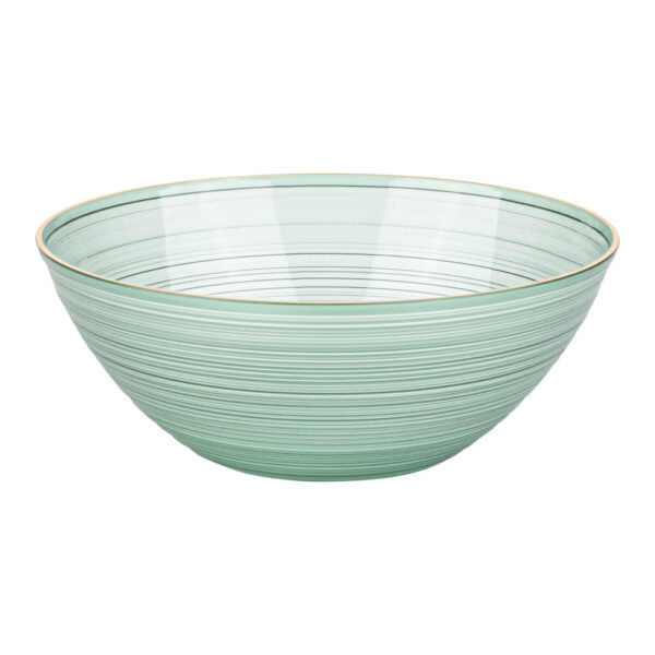 12 oz. Green Transparent and Gold Round Soup Bowls (10-Pack) - Elegant Crystal Design for Dining, Entertaining & Gifts - Perfect for Soup, Salad, Dessert & Party Serving