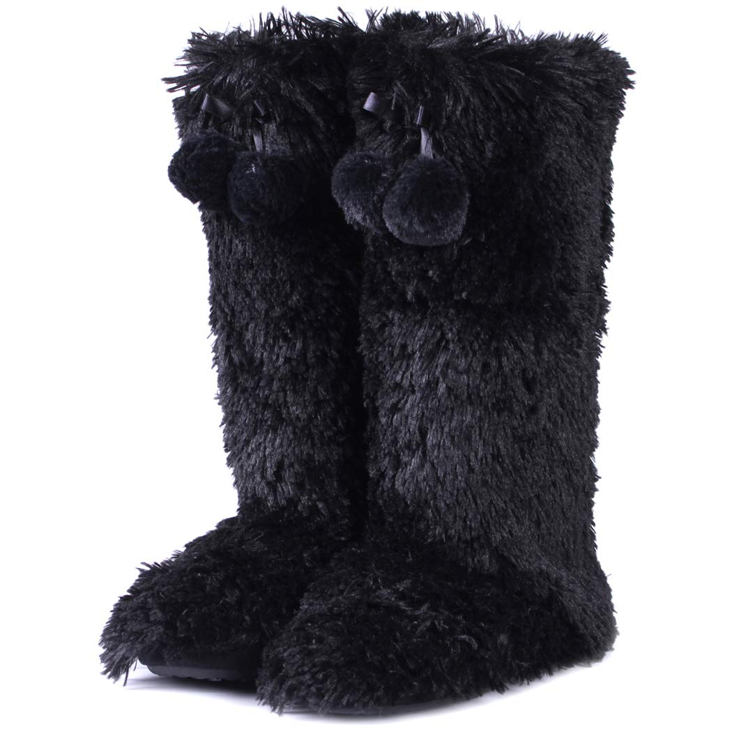 Women's Soft Fleece Plush Warm Indoor House Slippers - Cozy Boots for Winter Comfort - Perfect for Lounging at Home, Relaxing by the Fireplace & Cold Weather Wear