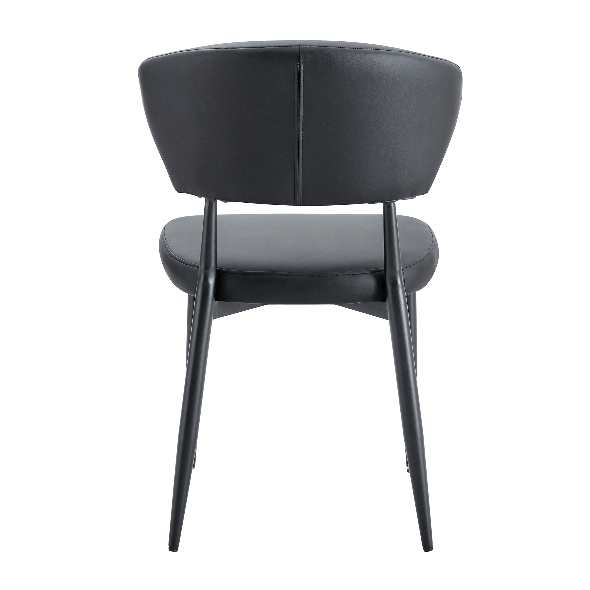 Black & White Minimalist Ergonomic Dining Chairs - Set of 4 with Curved Backrest for Comfort - Modern Home & Office Seating Solution - Perfect for Dining Rooms, Kitchens, and Small Spaces